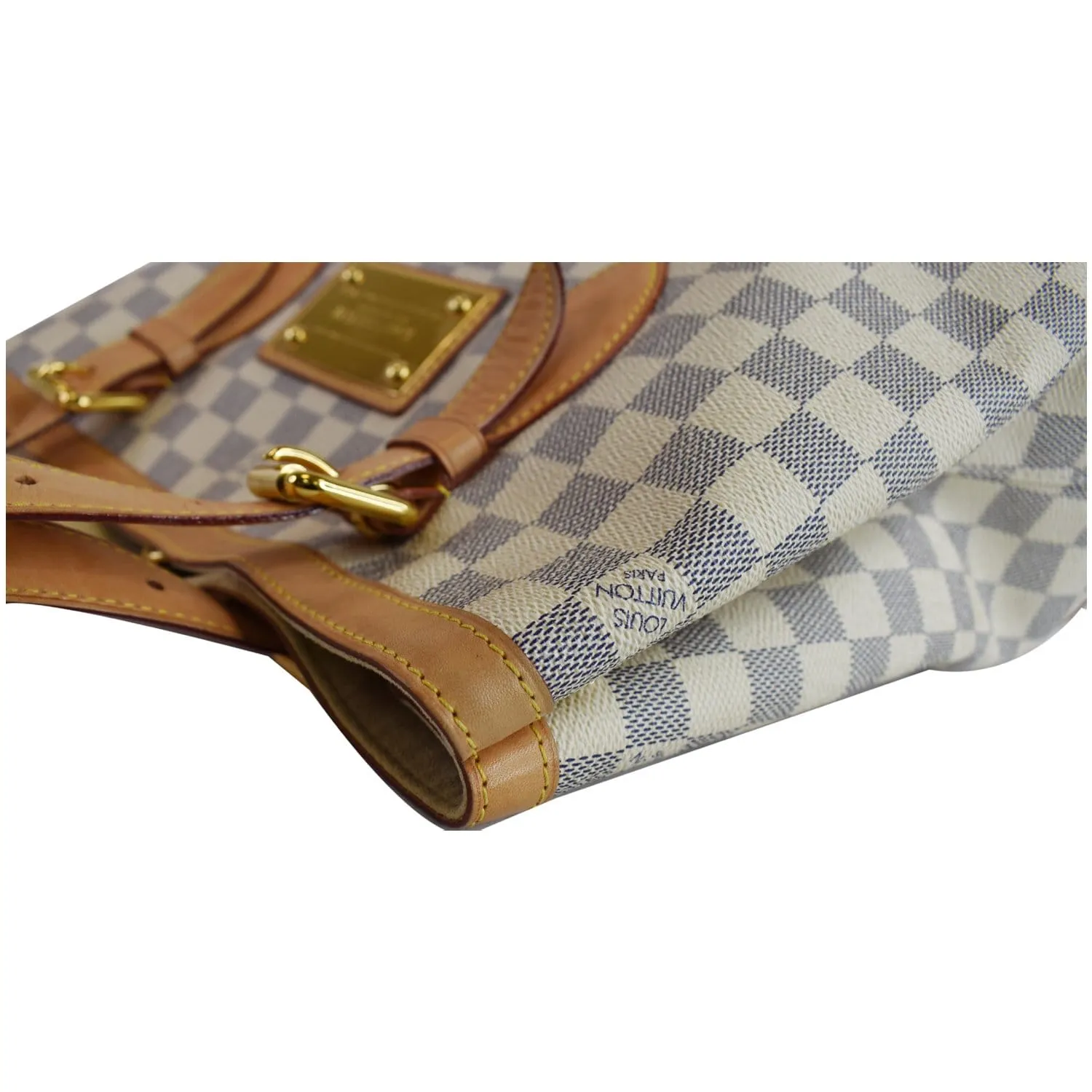 LOUIS VUITTON Damier Azur Hampstead MM Shoulder Bag White