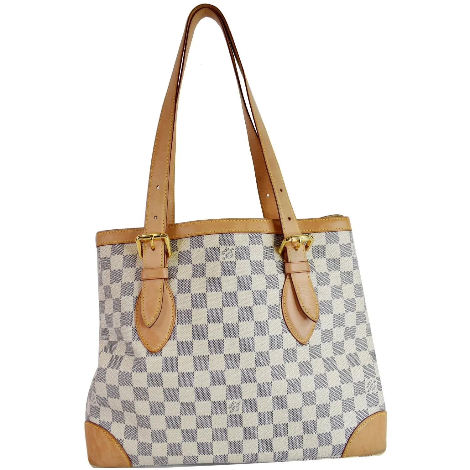 LOUIS VUITTON Damier Azur Hampstead MM Shoulder Bag White