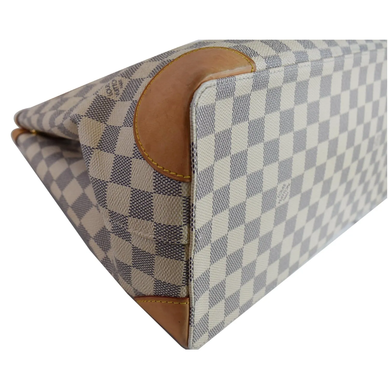 LOUIS VUITTON Damier Azur Hampstead MM Shoulder Bag White
