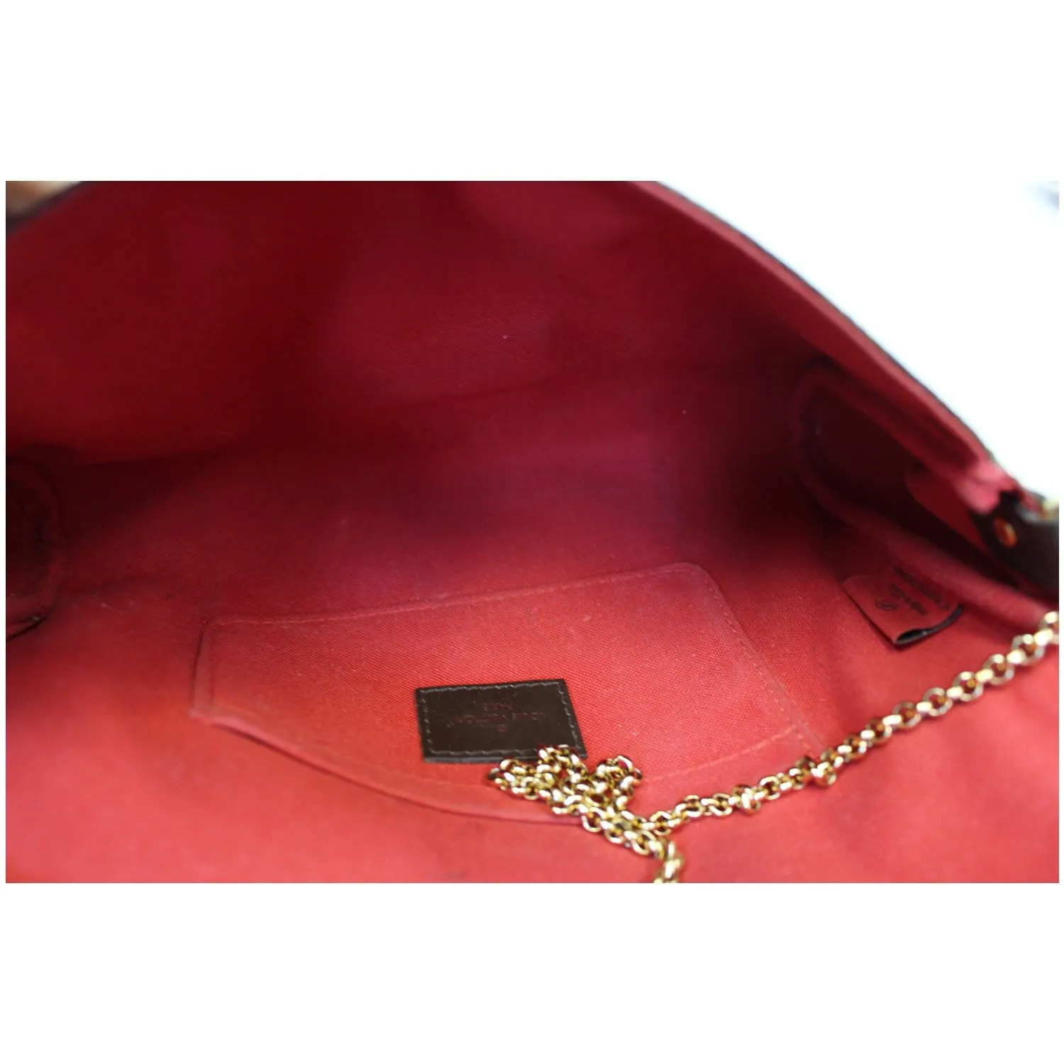 LOUIS VUITTON Favorite MM Damier Ebene Crossbody Bag Brown