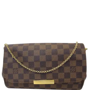 LOUIS VUITTON Favorite MM Damier Ebene Crossbody Bag Brown
