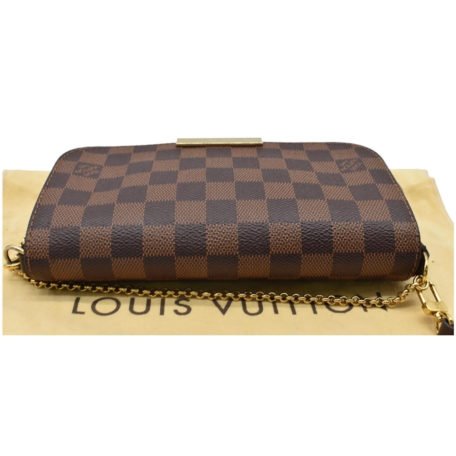 LOUIS VUITTON Favorite PM Damier Ebene Crossbody Bag Brown
