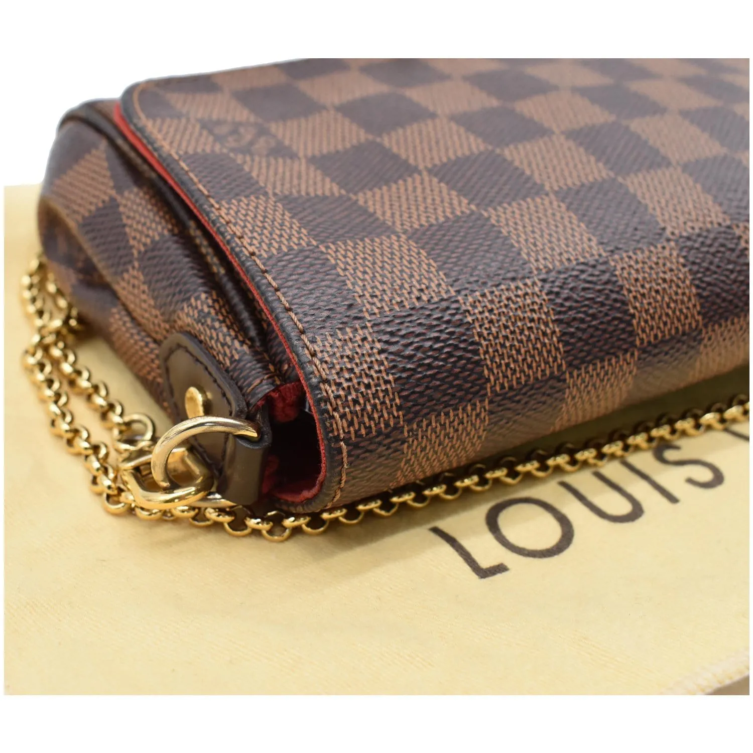LOUIS VUITTON Favorite PM Damier Ebene Crossbody Bag Brown