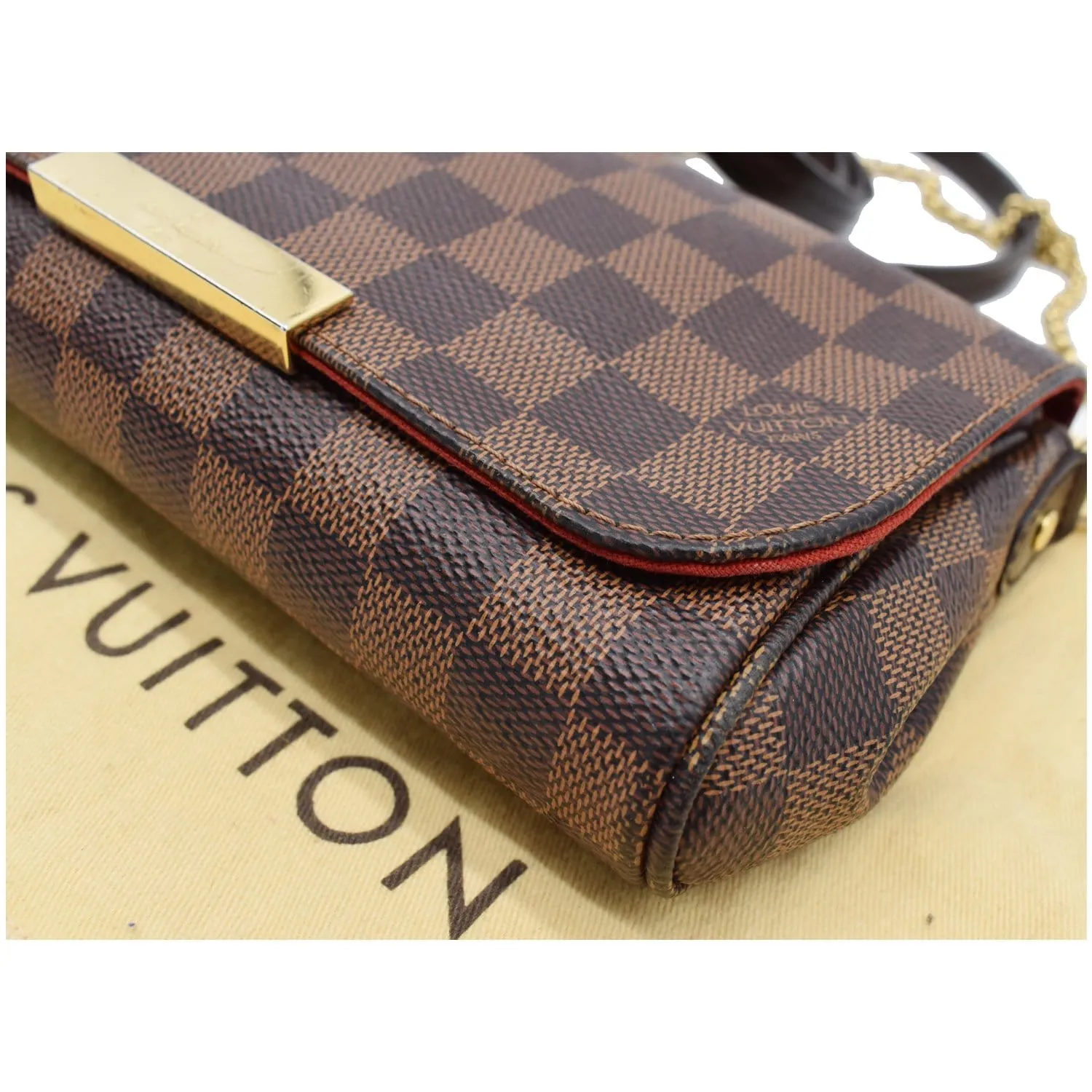 LOUIS VUITTON Favorite PM Damier Ebene Crossbody Bag Brown