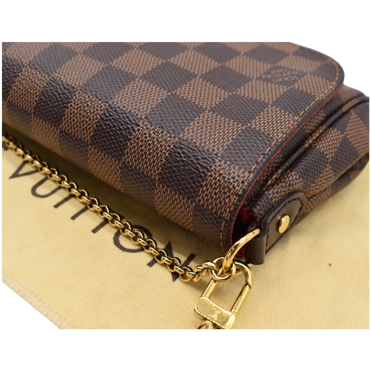 LOUIS VUITTON Favorite PM Damier Ebene Crossbody Bag Brown