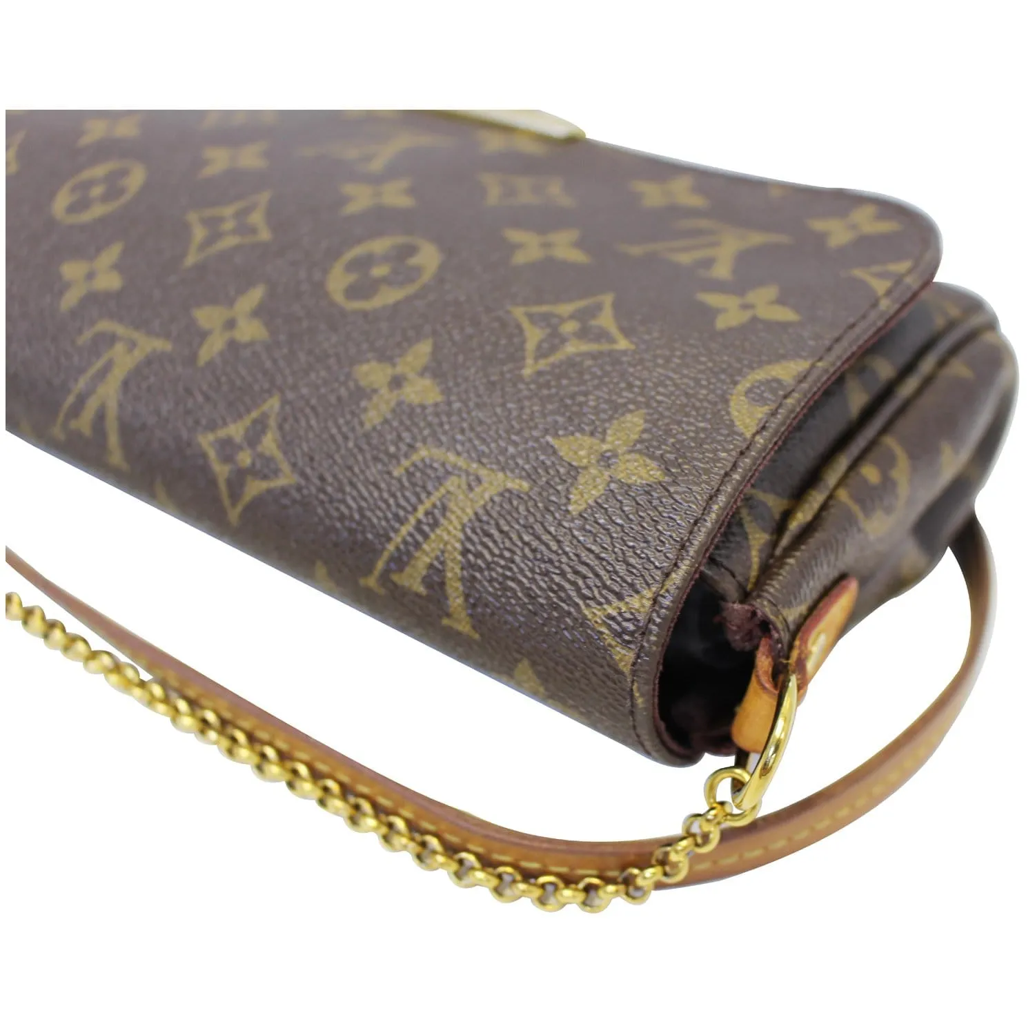 LOUIS VUITTON Favorite PM Monogram Canvas Crossbody Bag Brown