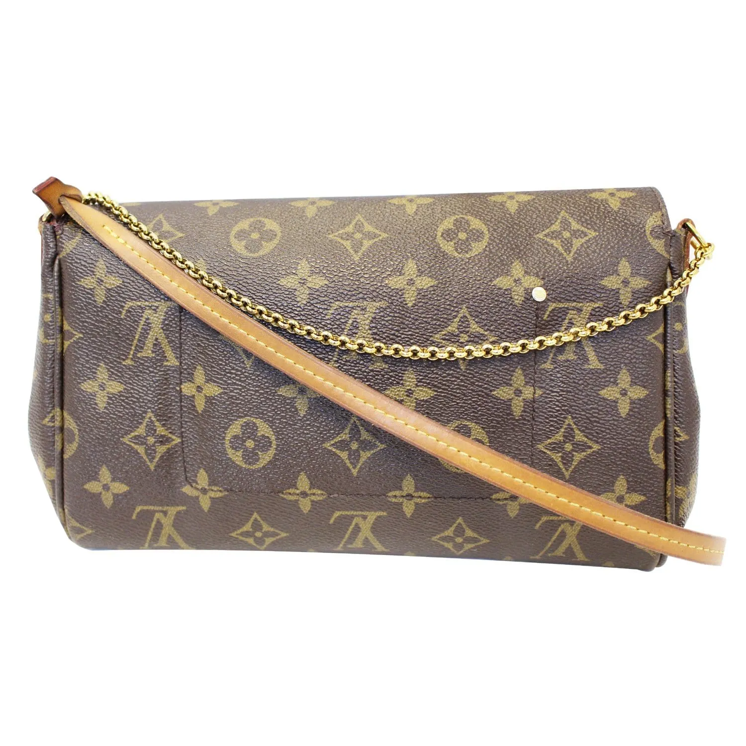LOUIS VUITTON Favorite PM Monogram Canvas Crossbody Bag Brown