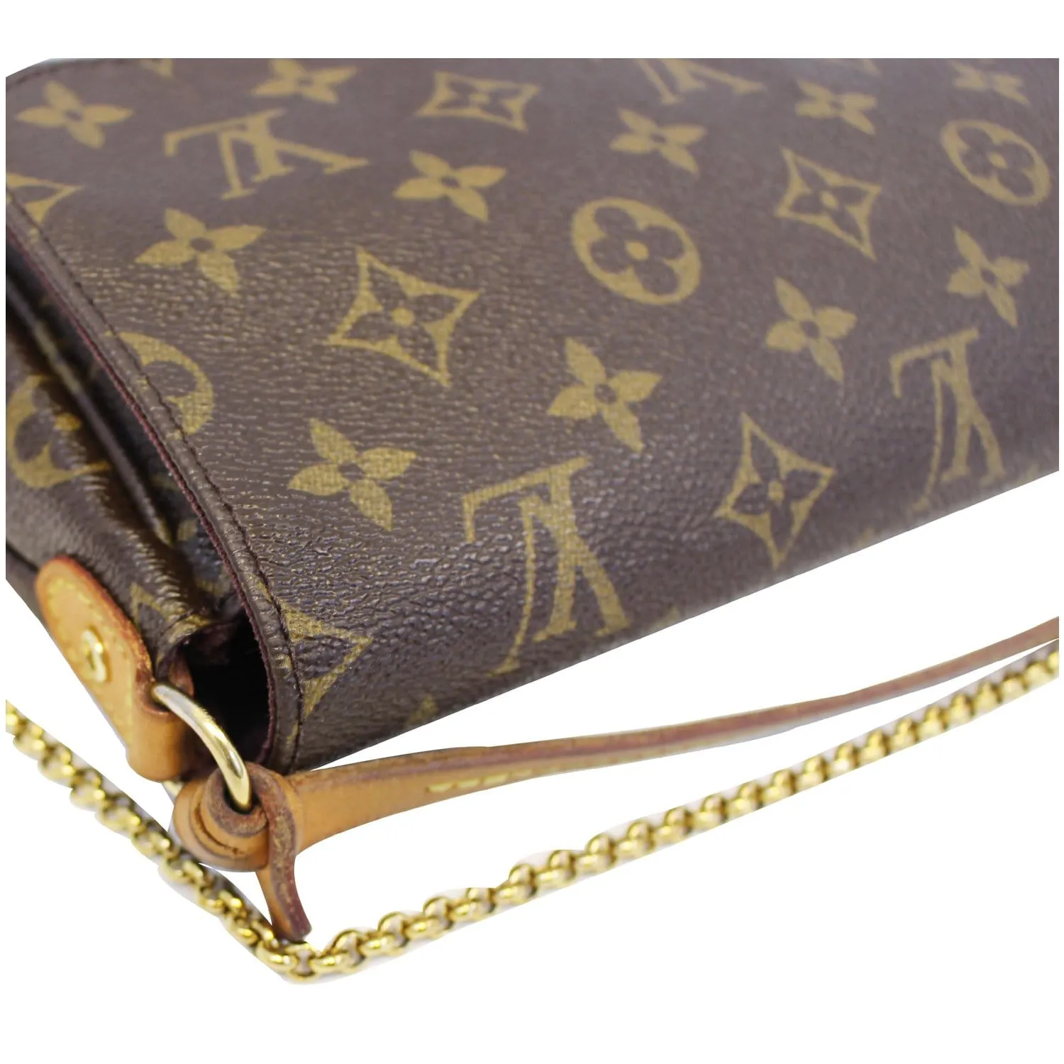LOUIS VUITTON Favorite PM Monogram Canvas Crossbody Bag Brown
