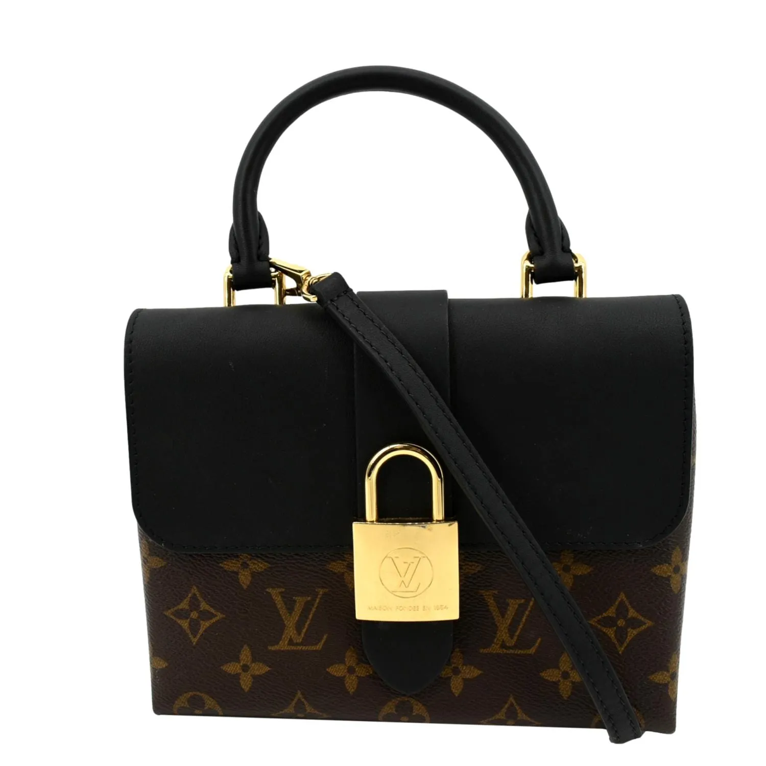 LOUIS VUITTON Locky BB Monogram Canvas Crossbody Bag Brown