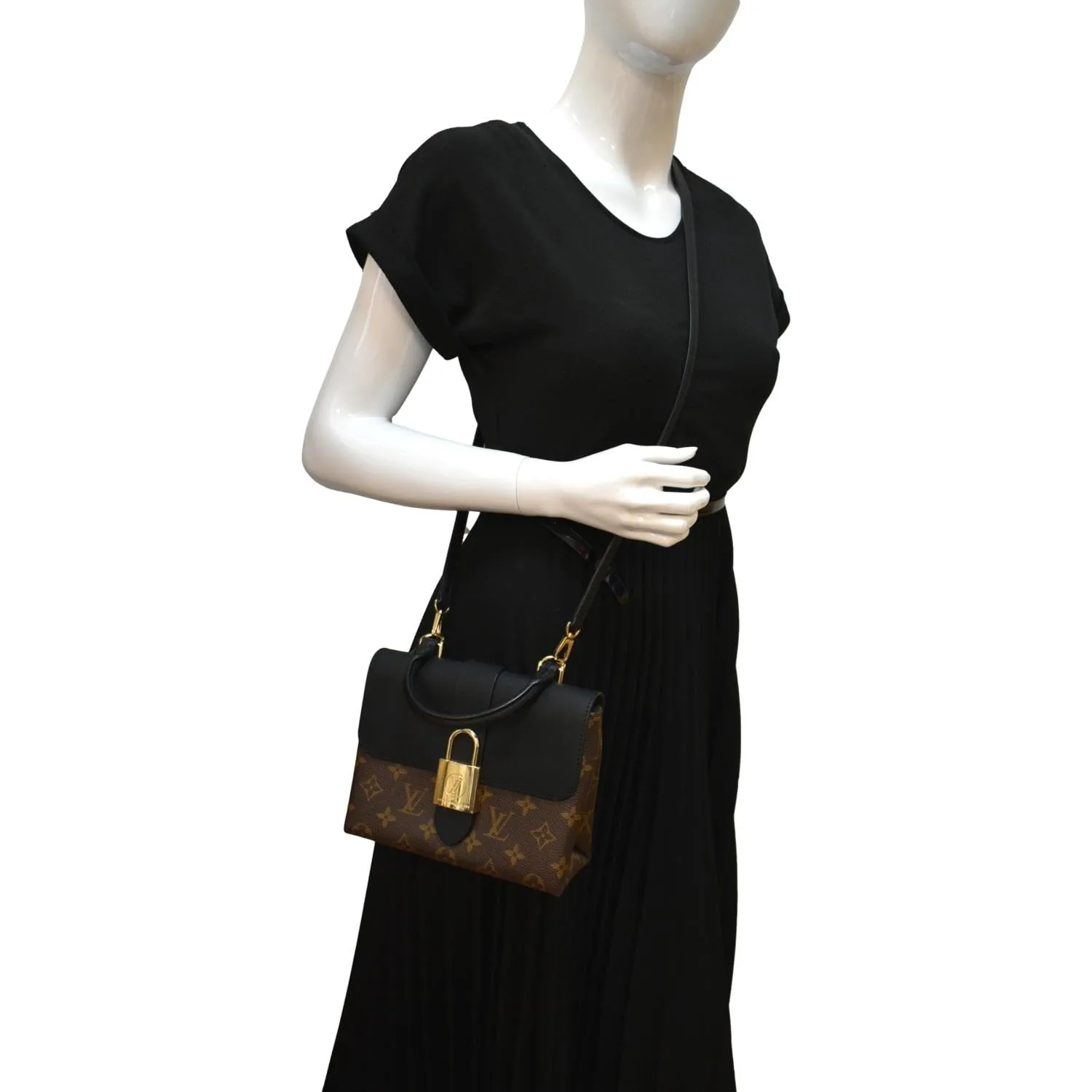 LOUIS VUITTON Locky BB Monogram Canvas Crossbody Bag Brown