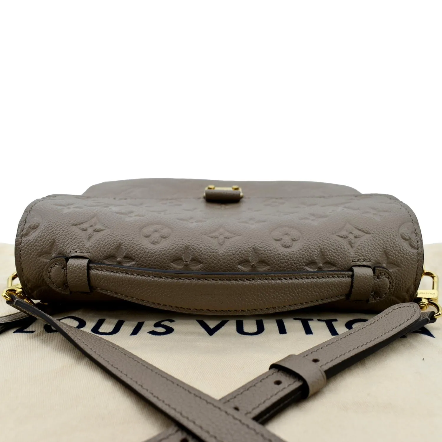 LOUIS VUITTON Metis Pochette Empreinte Leather Crossbody Bag Tourterelle