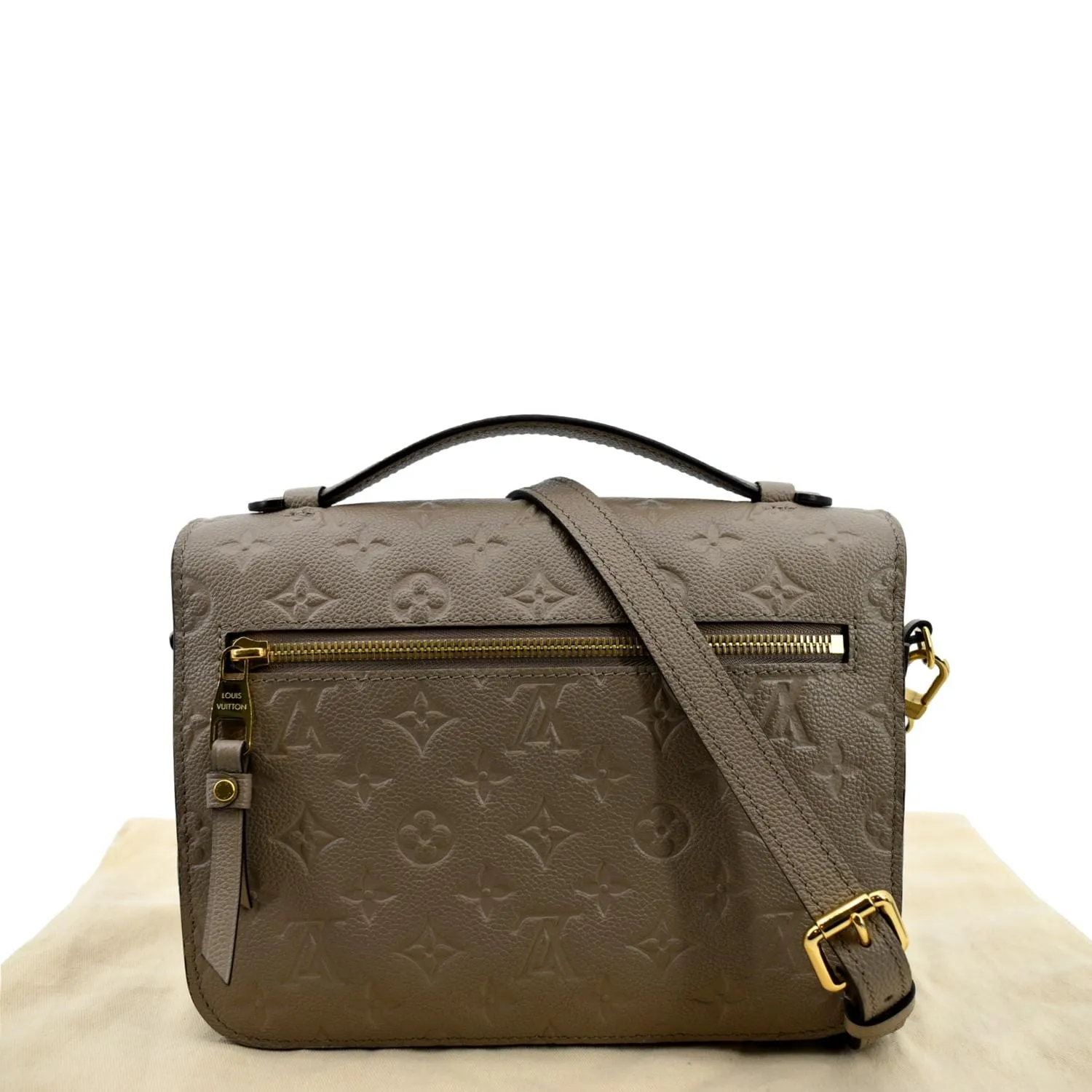 LOUIS VUITTON Metis Pochette Empreinte Leather Crossbody Bag Tourterelle