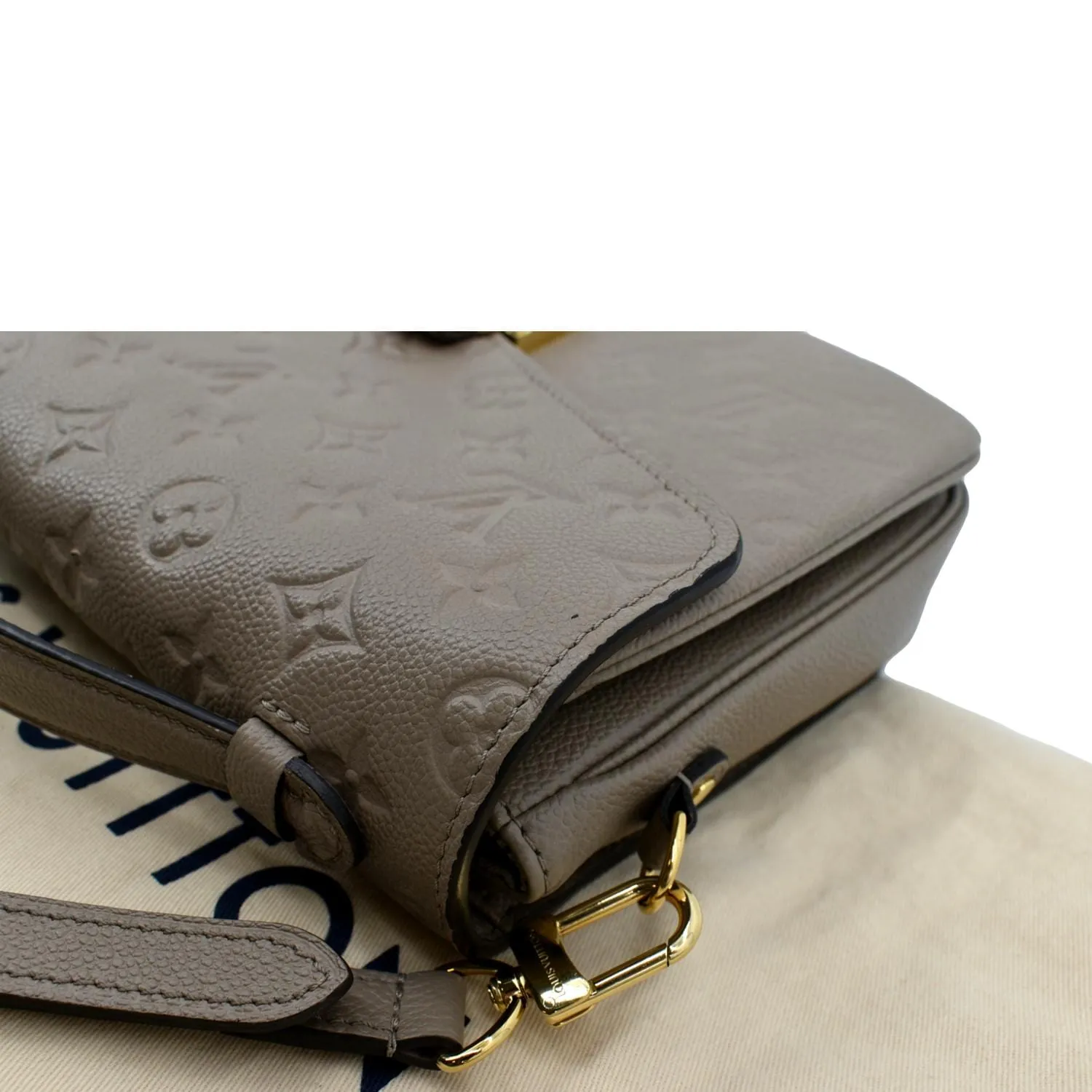 LOUIS VUITTON Metis Pochette Empreinte Leather Crossbody Bag Tourterelle