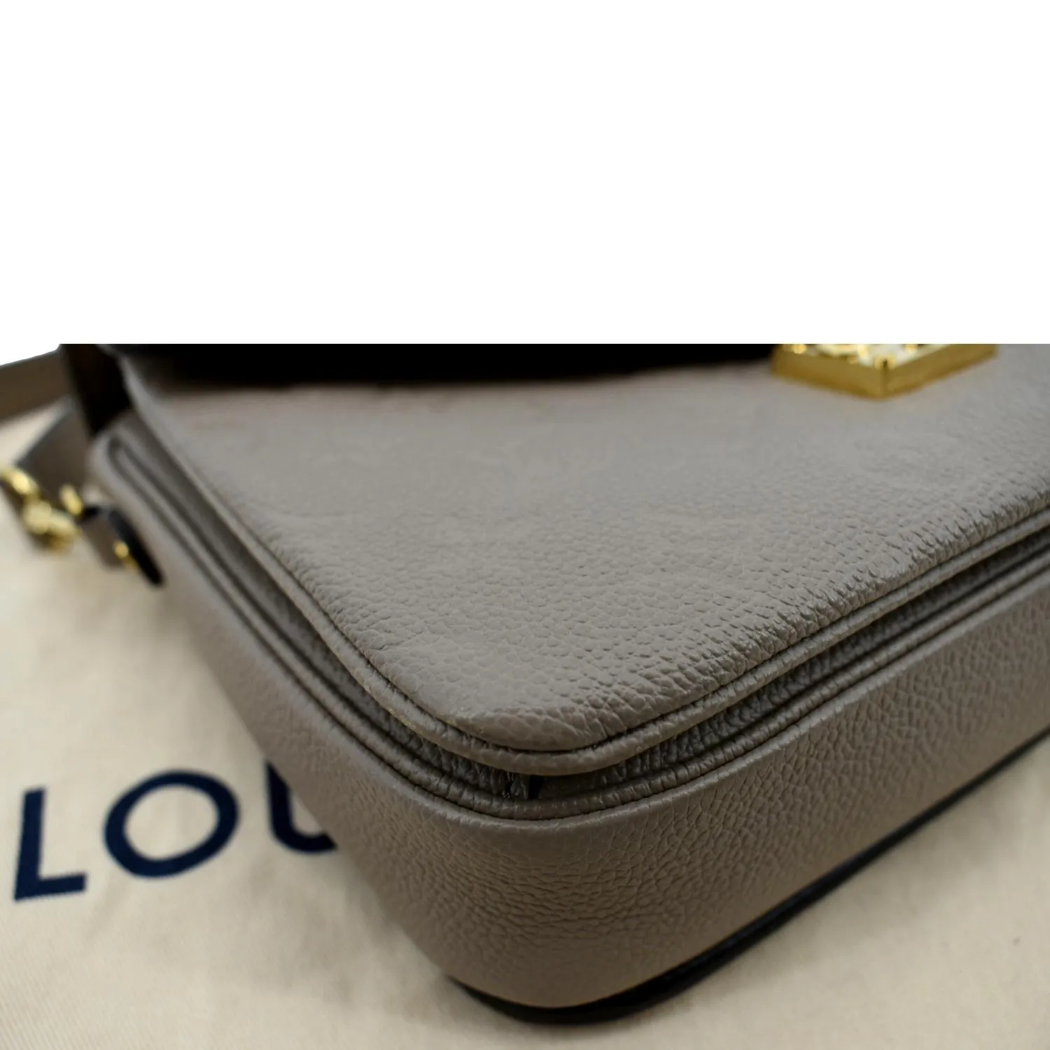 LOUIS VUITTON Metis Pochette Empreinte Leather Crossbody Bag Tourterelle