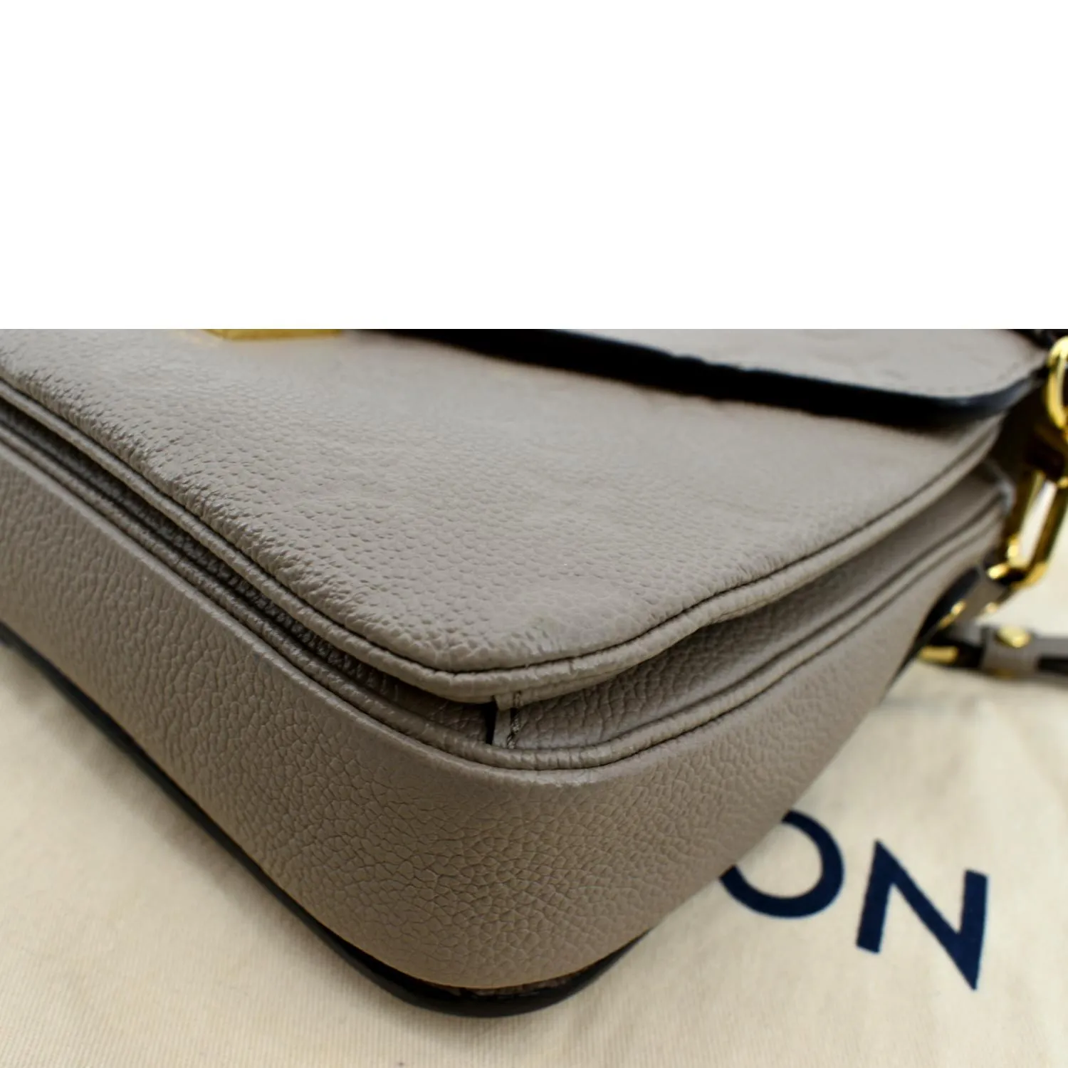 LOUIS VUITTON Metis Pochette Empreinte Leather Crossbody Bag Tourterelle
