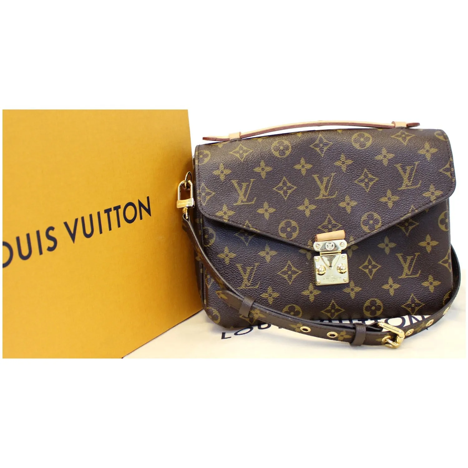 LOUIS VUITTON Metis Pochette Monogram Canvas Crossbody Bag Brown