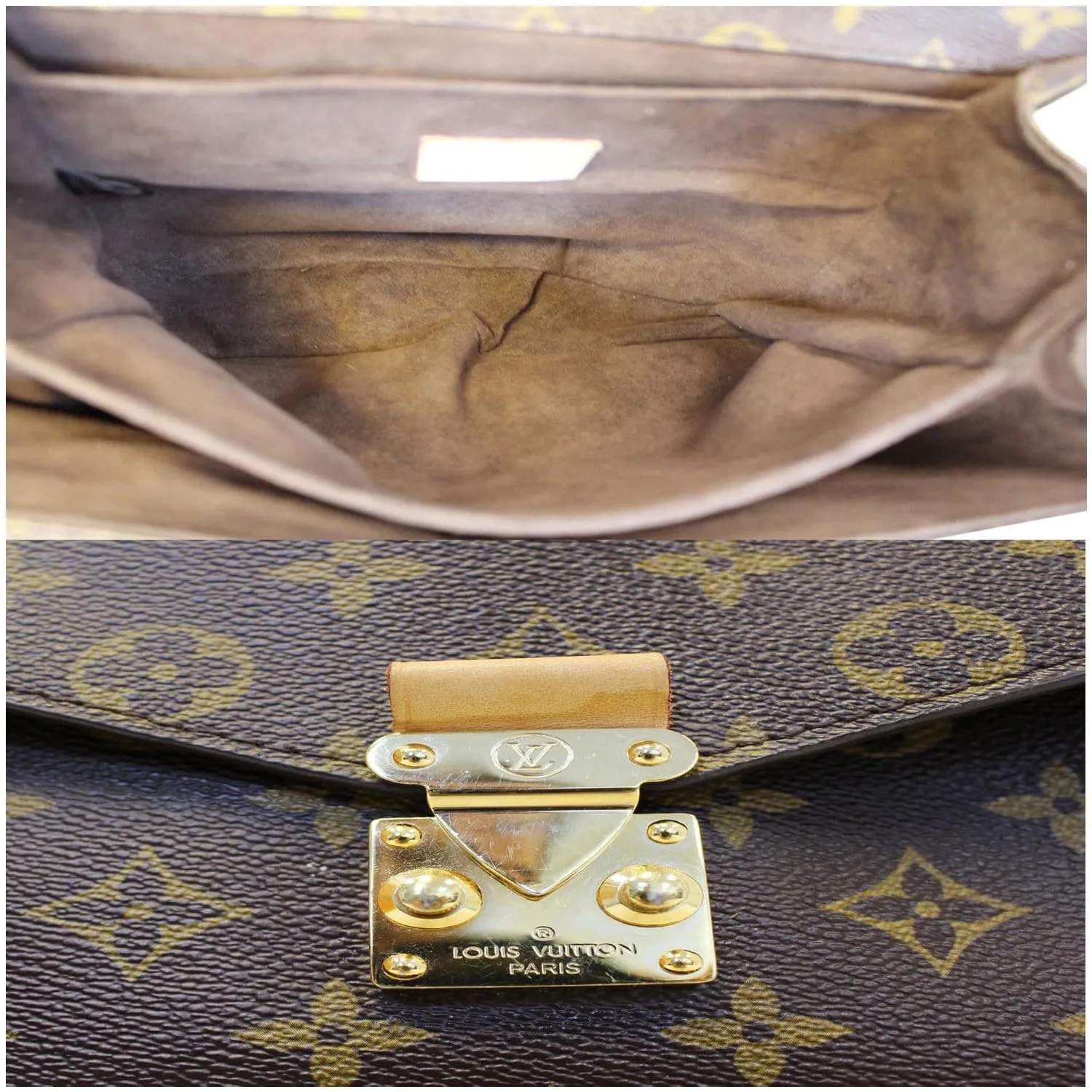 LOUIS VUITTON Metis Pochette Monogram Canvas Crossbody Bag Brown
