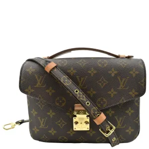 LOUIS VUITTON Metis Pochette Monogram Canvas Crossbody Bag Brown