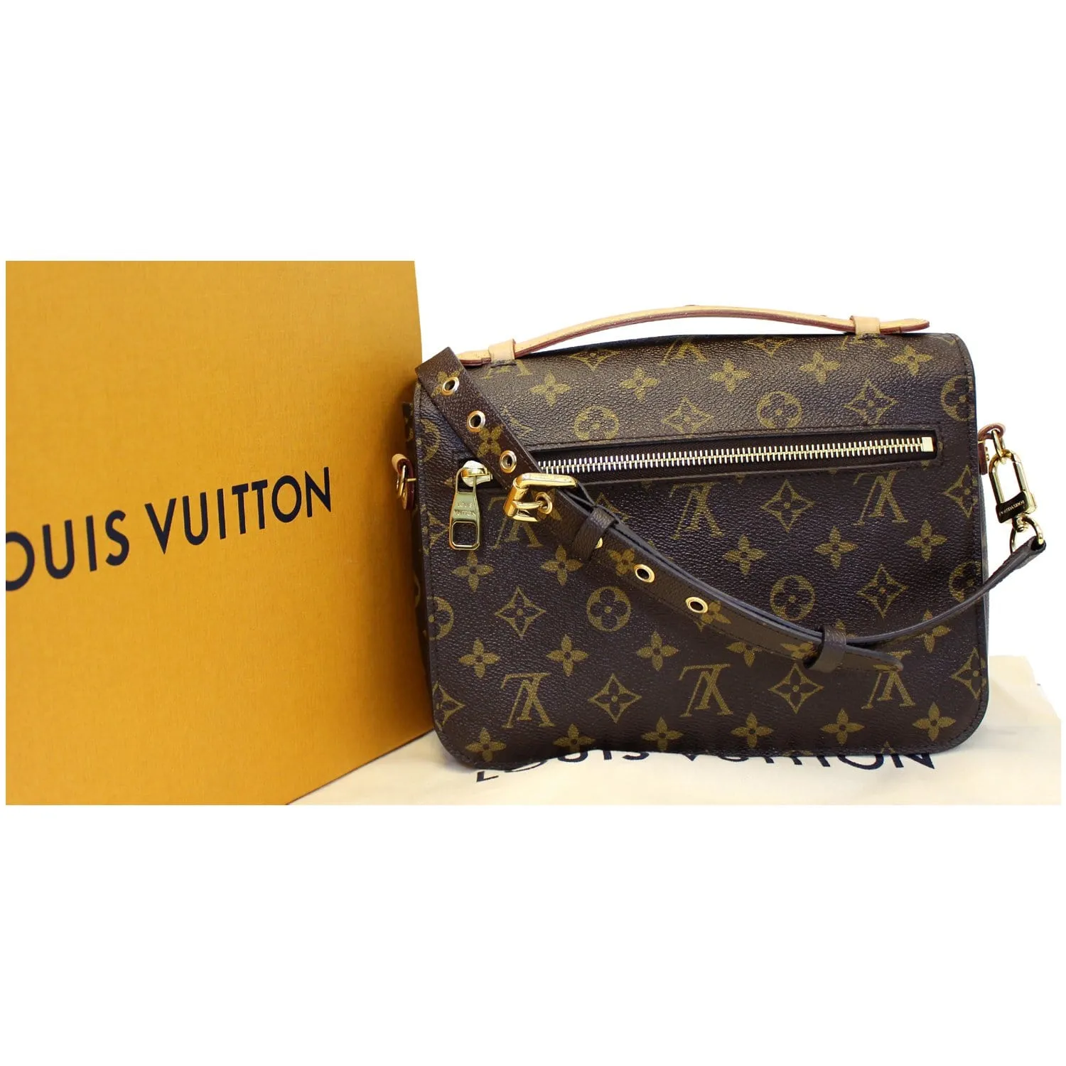 LOUIS VUITTON Metis Pochette Monogram Canvas Crossbody Bag Brown