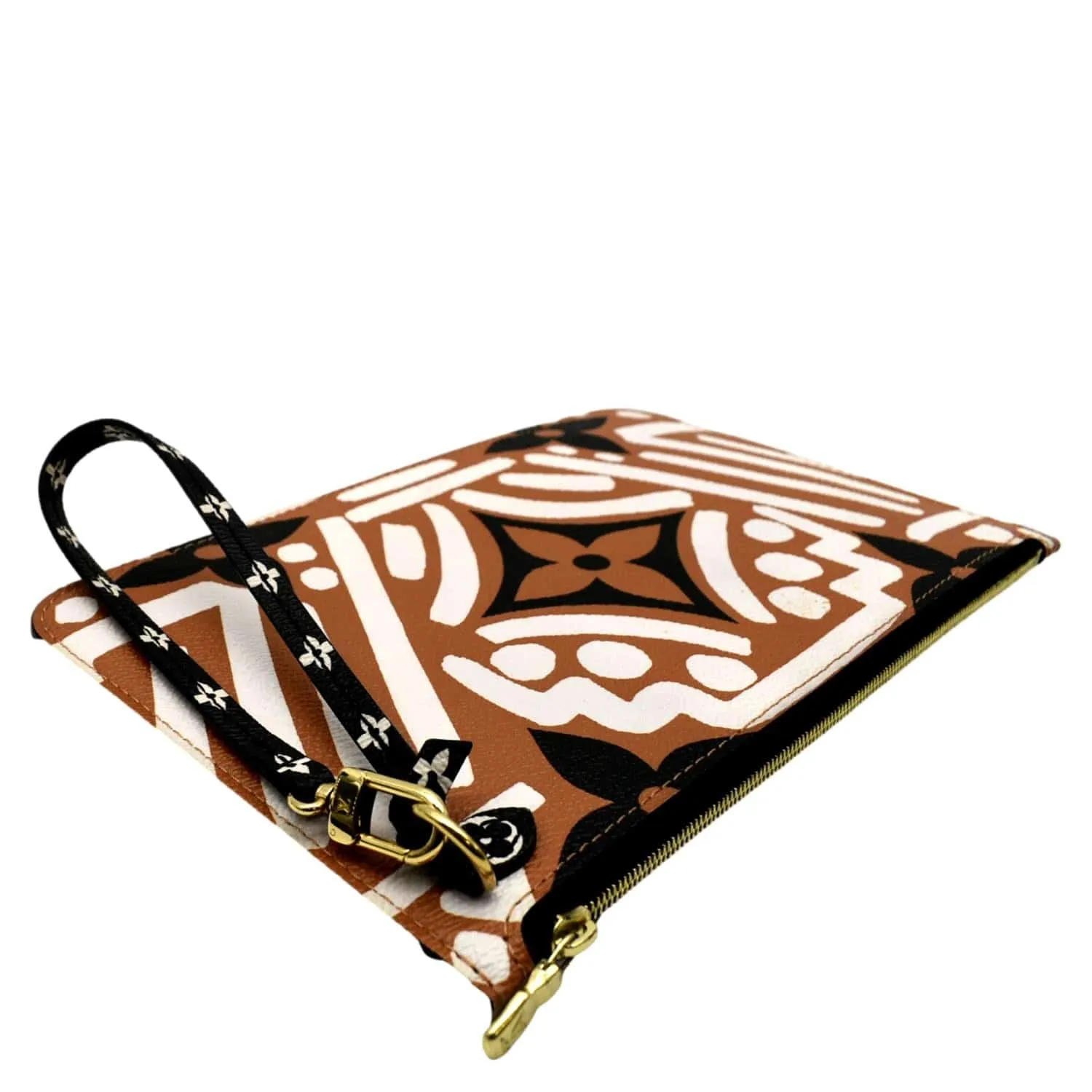 LOUIS VUITTON Neverfull Crafty Monogram Giant Wristlet Pouch Brown