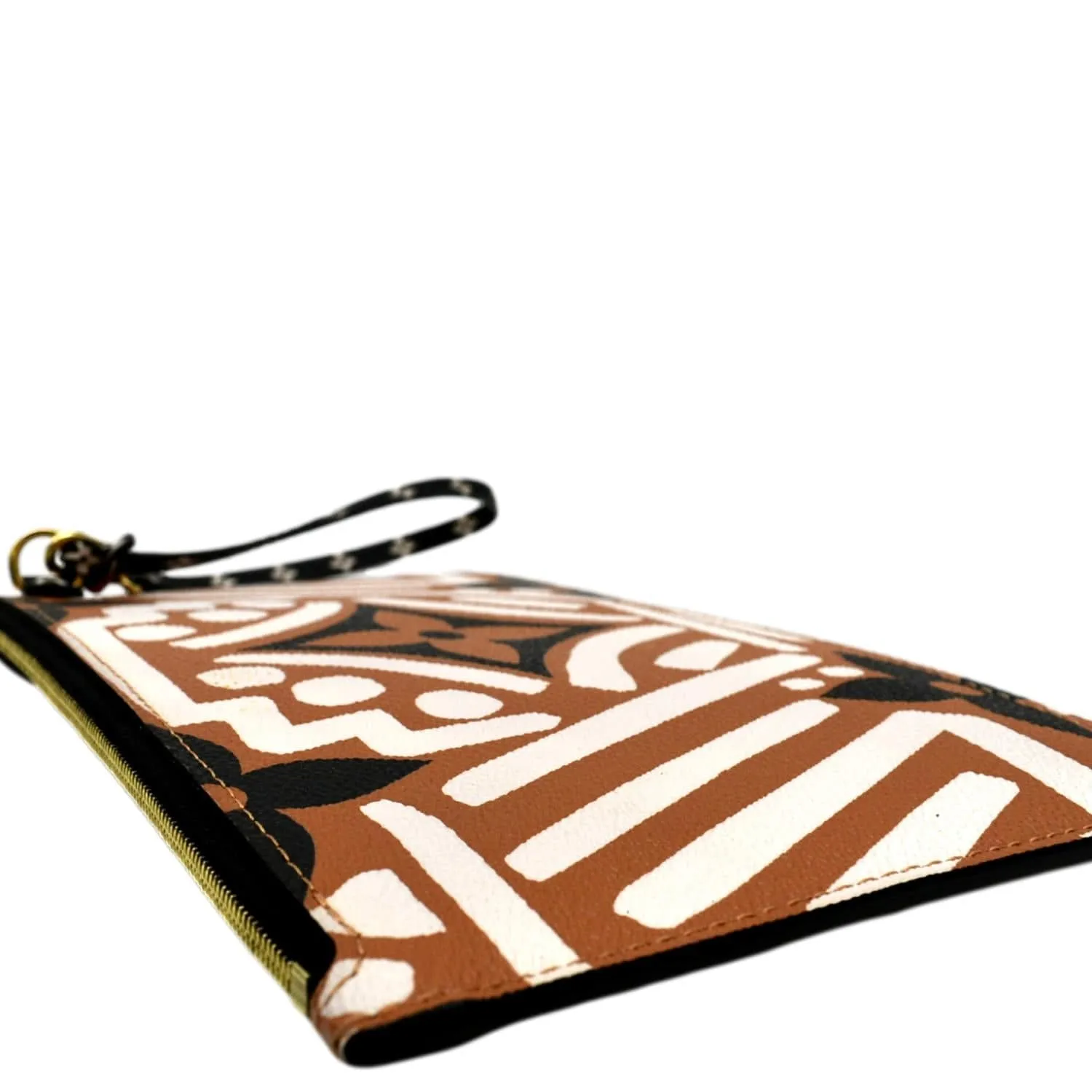 LOUIS VUITTON Neverfull Crafty Monogram Giant Wristlet Pouch Brown