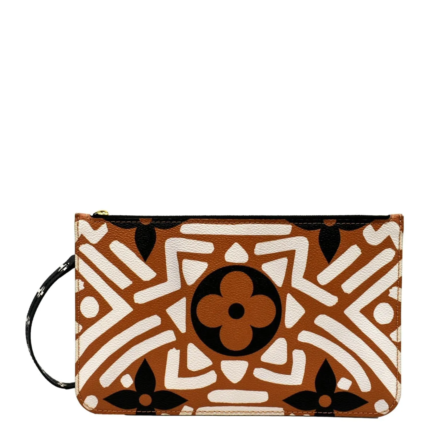 LOUIS VUITTON Neverfull Crafty Monogram Giant Wristlet Pouch Brown