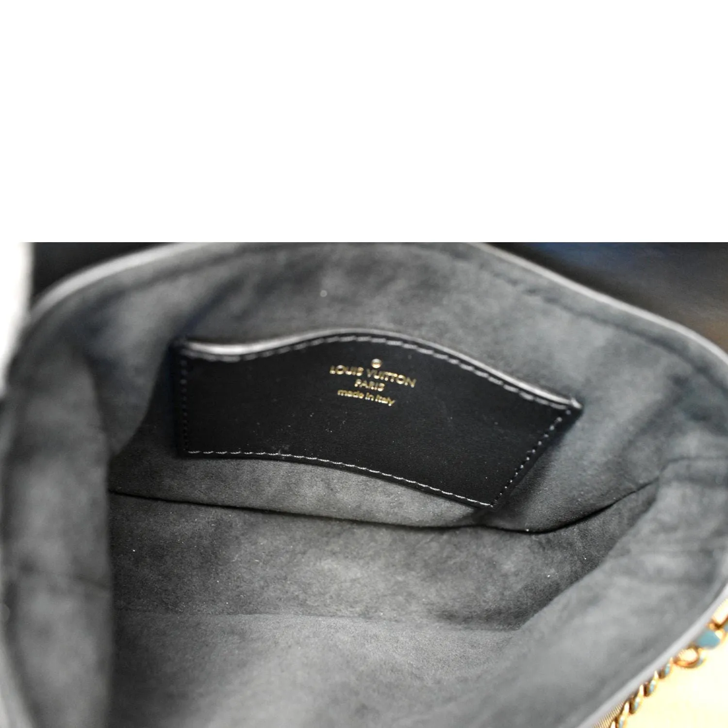 LOUIS VUITTON New Wave Multi Pochette Leather Chain Shoulder Bag Black