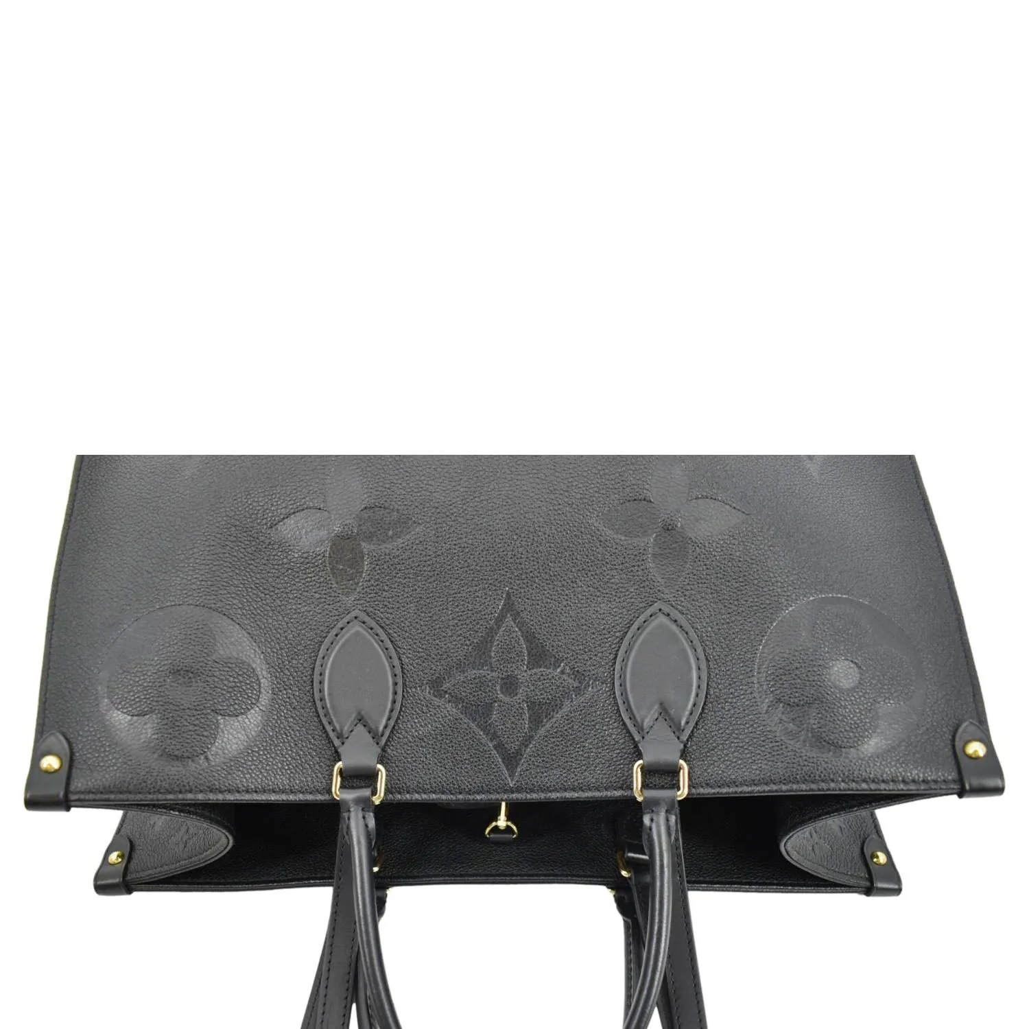 LOUIS VUITTON Onthego GM Monogram Empreinte Leather Tote Bag Black