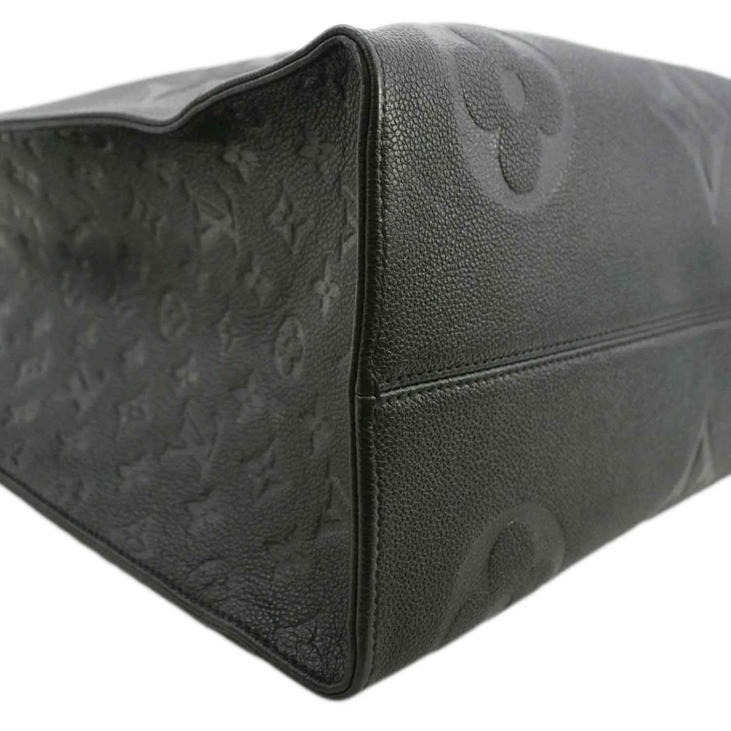 LOUIS VUITTON Onthego GM Monogram Empreinte Leather Tote Bag Black