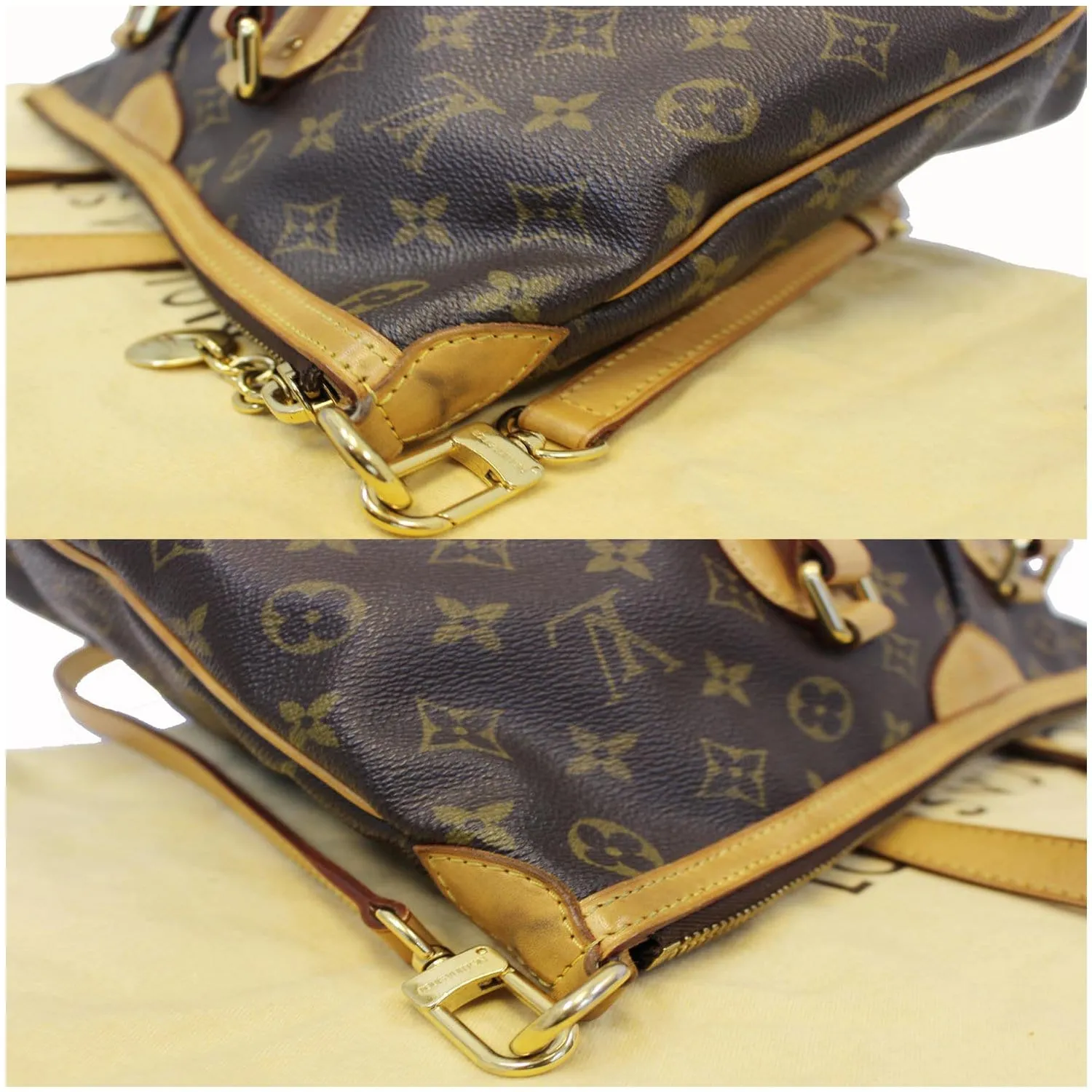 LOUIS VUITTON Palermo PM Monogram Canvas Shoulder Bag Brown