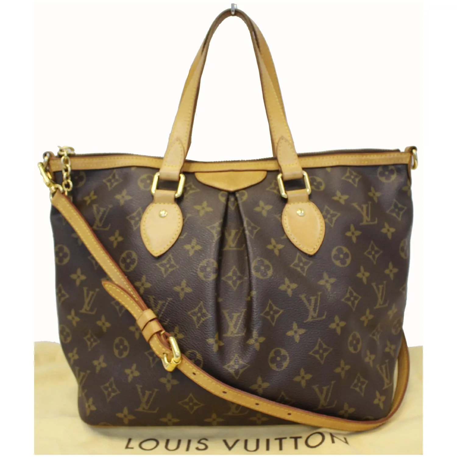 LOUIS VUITTON Palermo PM Monogram Canvas Shoulder Bag Brown