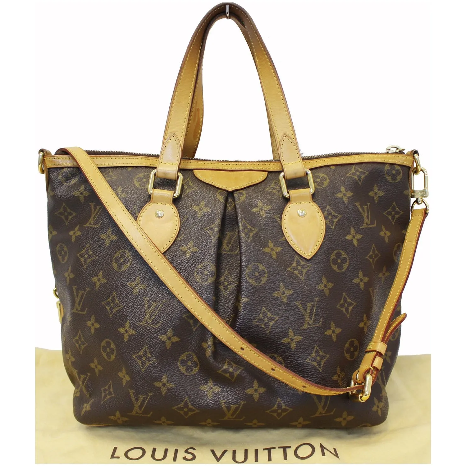 LOUIS VUITTON Palermo PM Monogram Canvas Shoulder Bag Brown