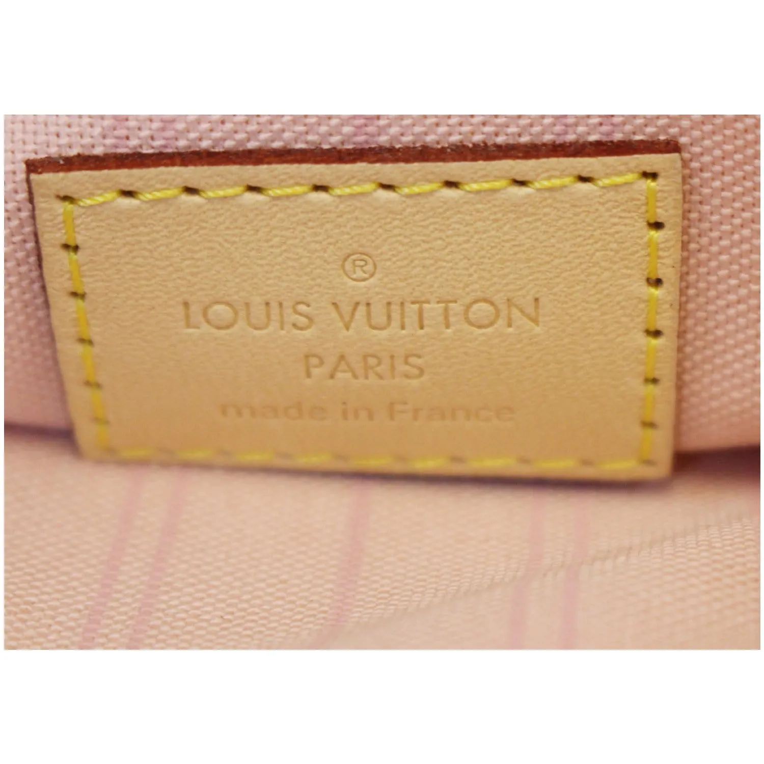 LOUIS VUITTON Pochette Wristlet Pouch Damier Azur Neverfull GM Rose Ballerine