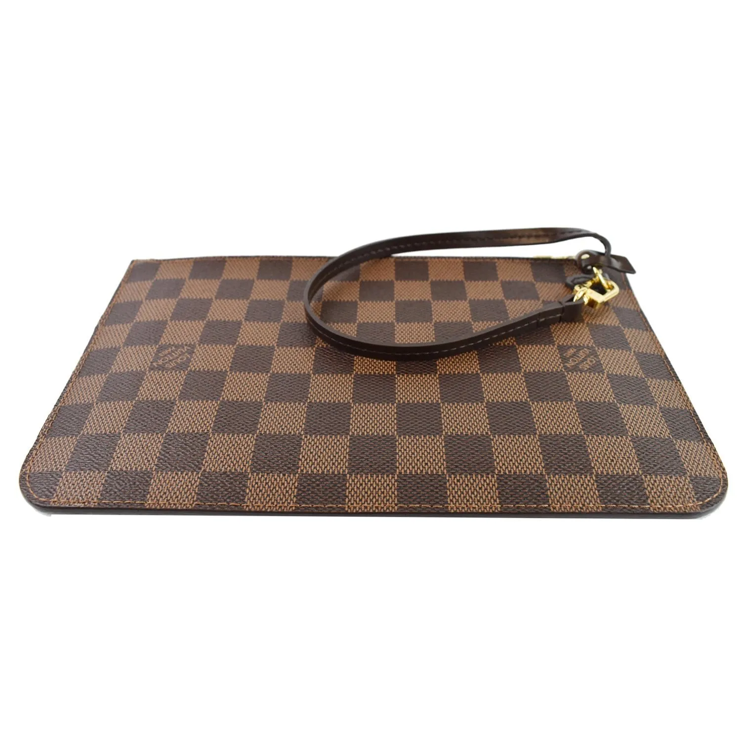 LOUIS VUITTON Pochette Wristlet Pouch Damier Ebene Neverfull MM Brown