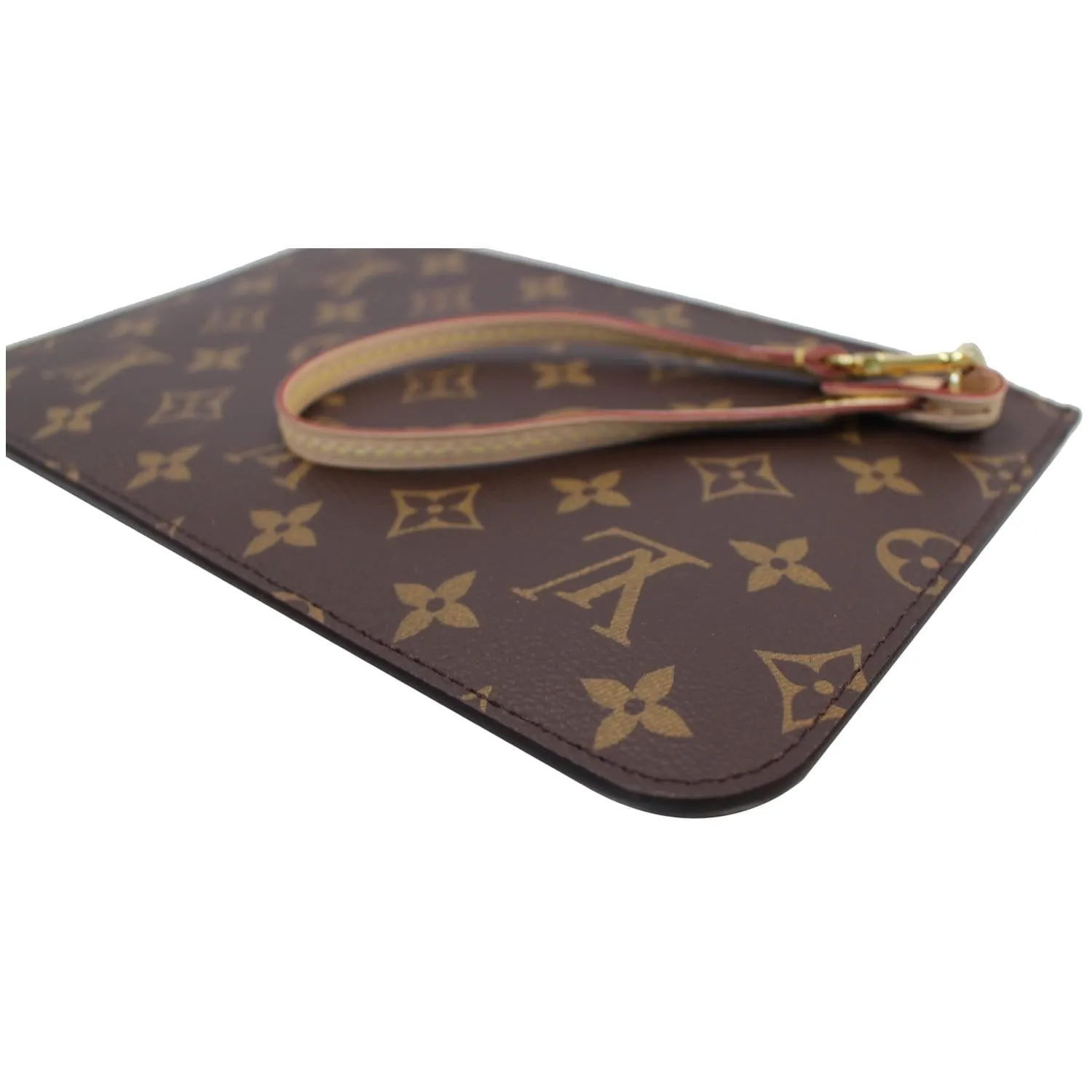 LOUIS VUITTON Pochette Wristlet Pouch Monogram Canvas Neverfull GM Brown