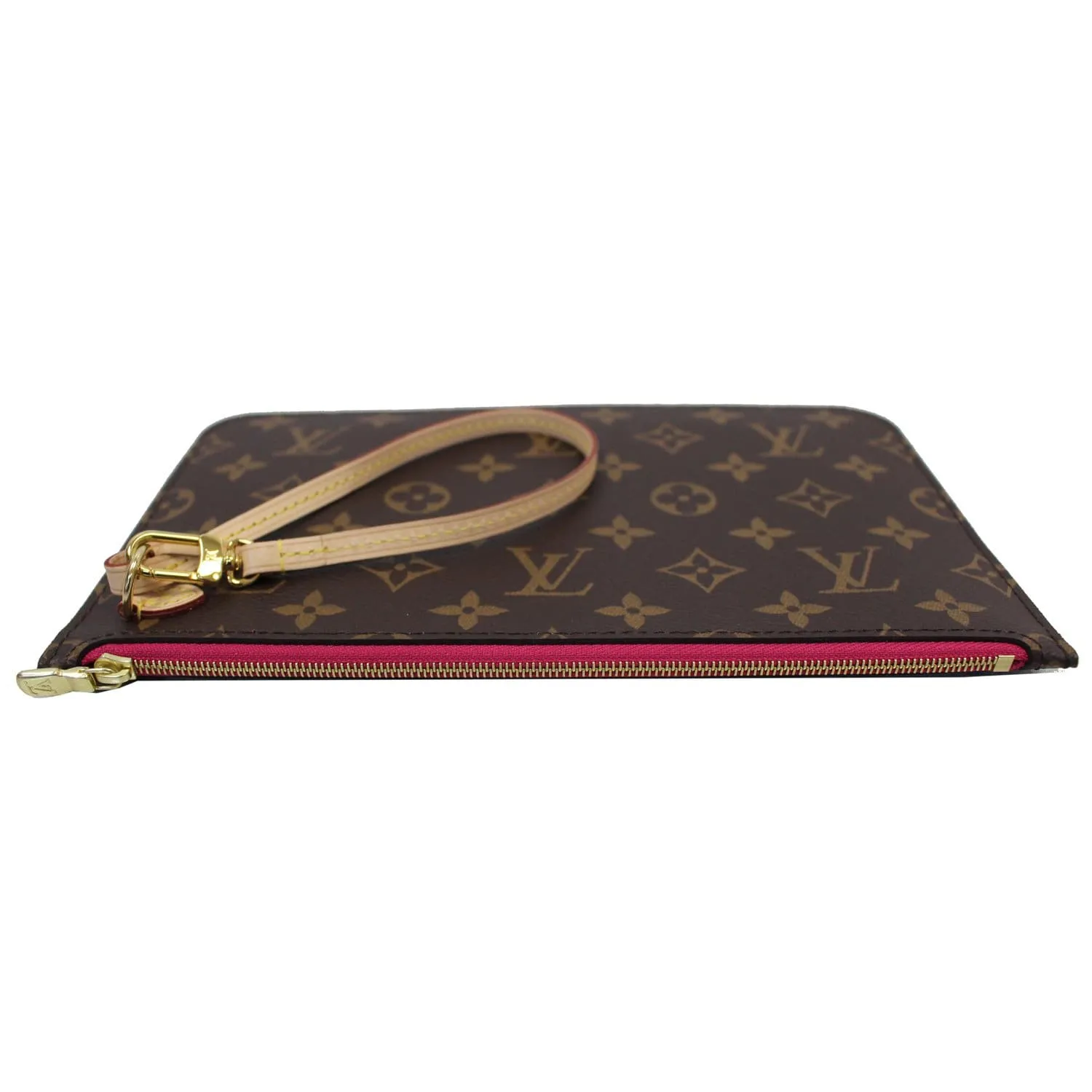 LOUIS VUITTON Pochette Wristlet Pouch Monogram Canvas Neverfull GM Brown