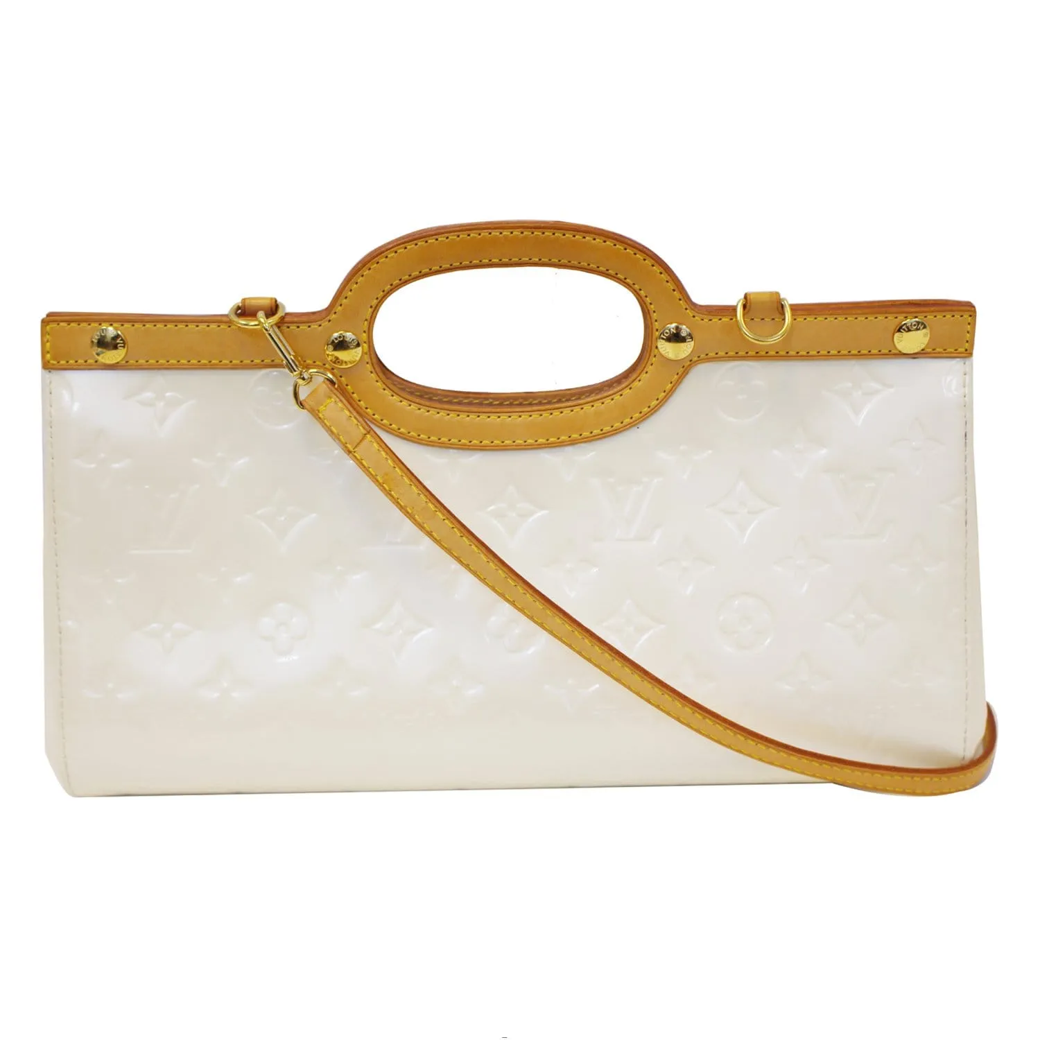 LOUIS VUITTON Roxbury Drive Vernis Leather Shoulder Bag Cream