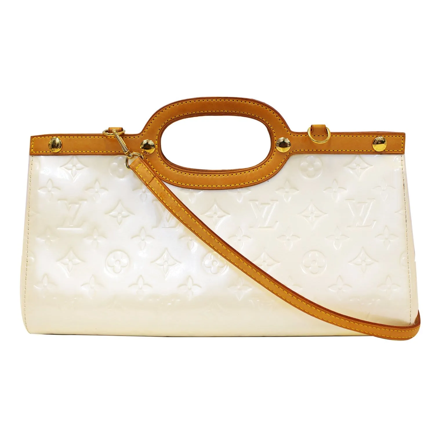 LOUIS VUITTON Roxbury Drive Vernis Leather Shoulder Bag Cream