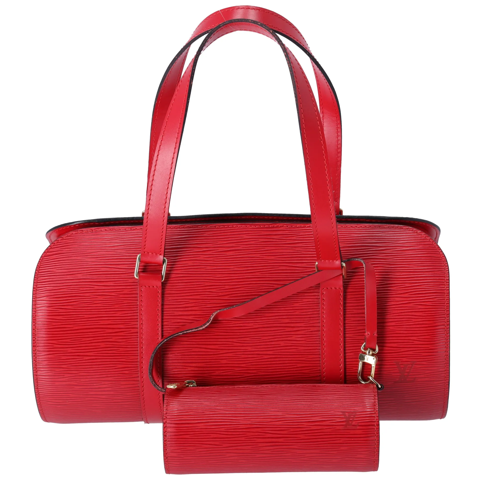 Louis Vuitton Soufflot Epi Handbag M52227 Castilian Red Leather   Pouch