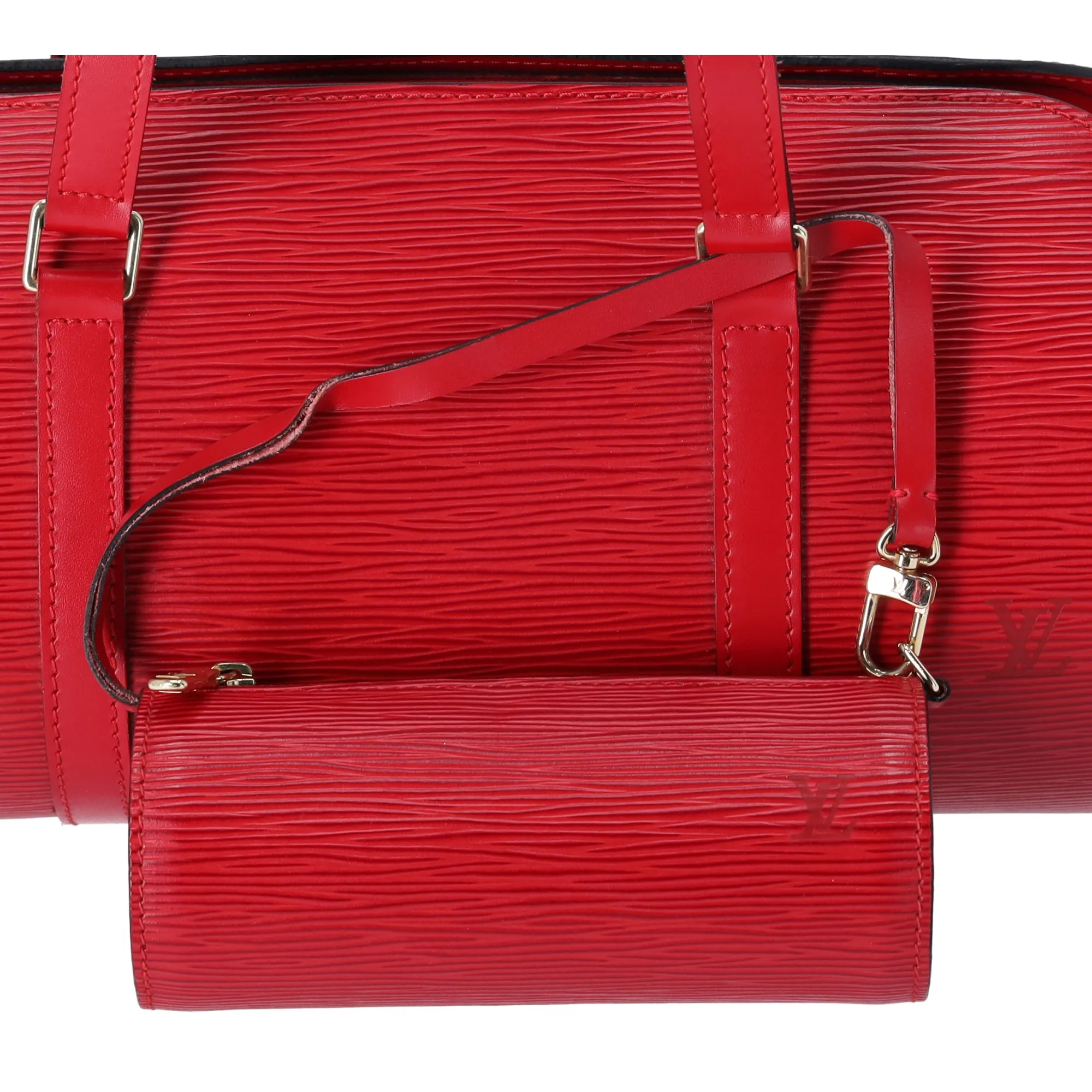 Louis Vuitton Soufflot Epi Handbag M52227 Castilian Red Leather   Pouch