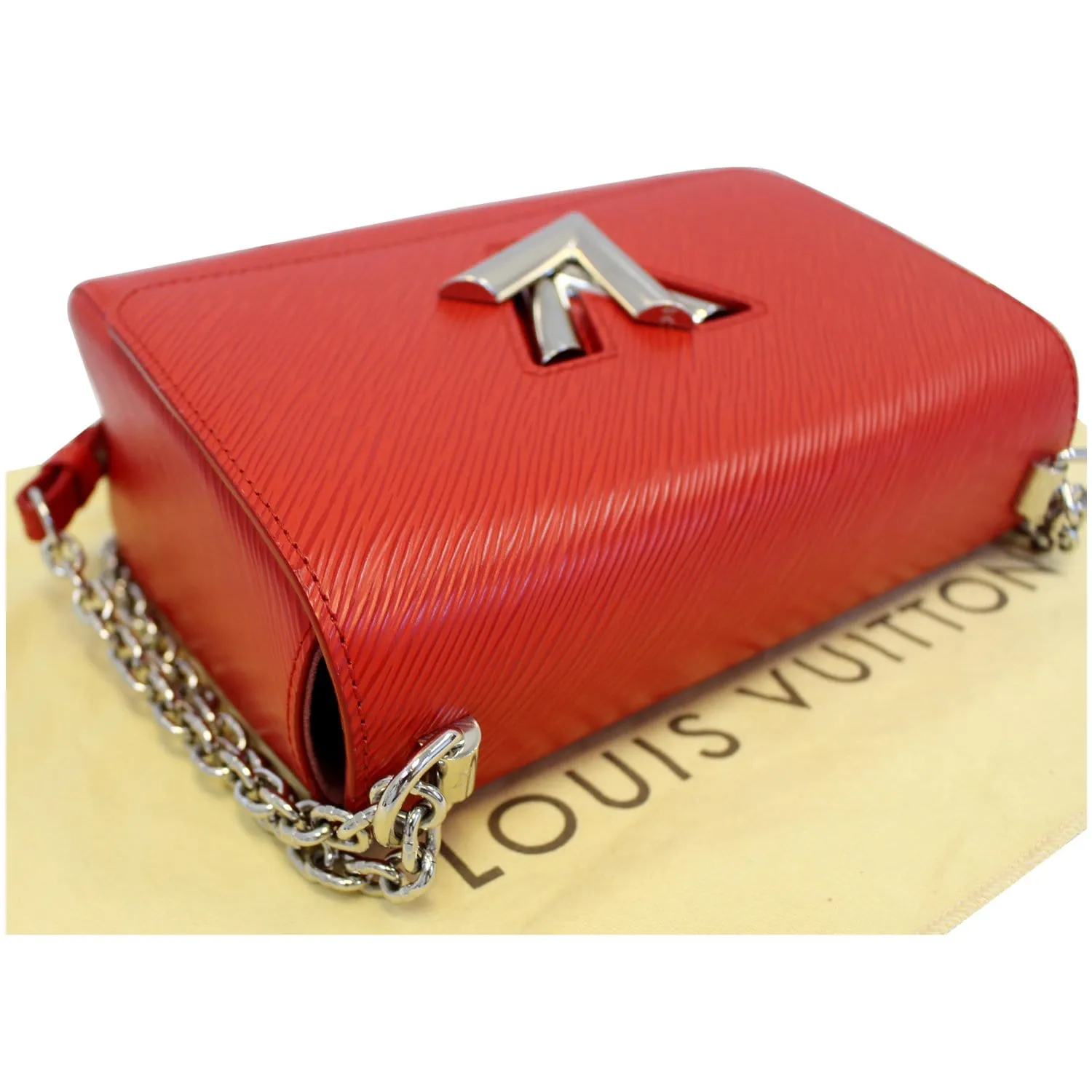LOUIS VUITTON Twist MM Epi Leather Shoulder Bag Red