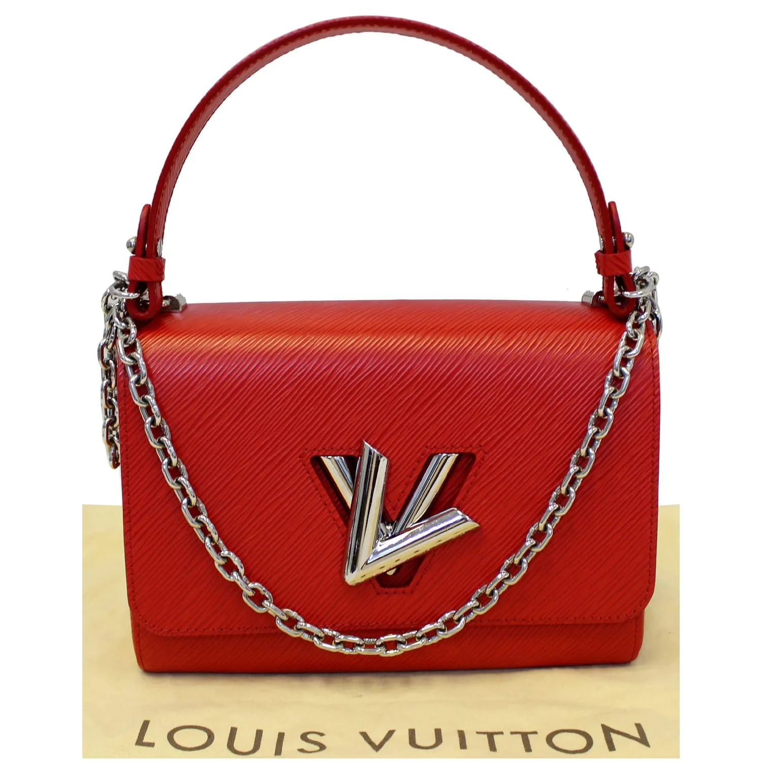 LOUIS VUITTON Twist MM Epi Leather Shoulder Bag Red
