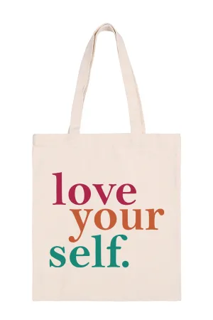 Love Yourself  Print Minimalist Fashion Tote Bag - Pack of 6