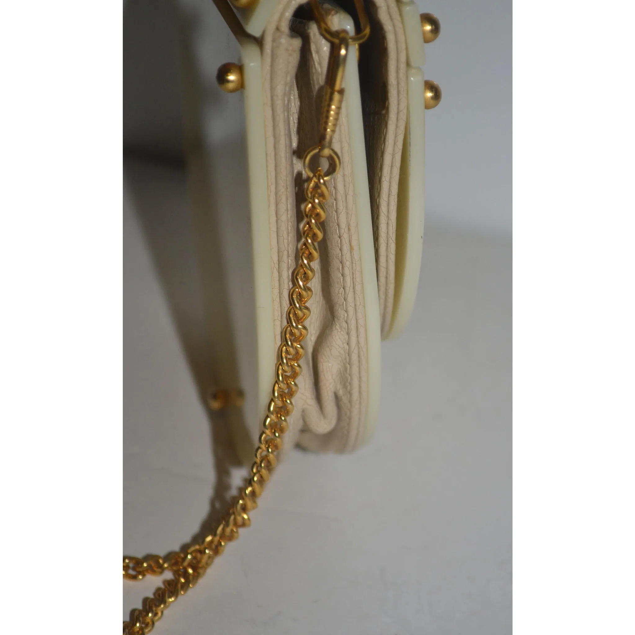 Lucite Leather Shoulder Purse By Meyers