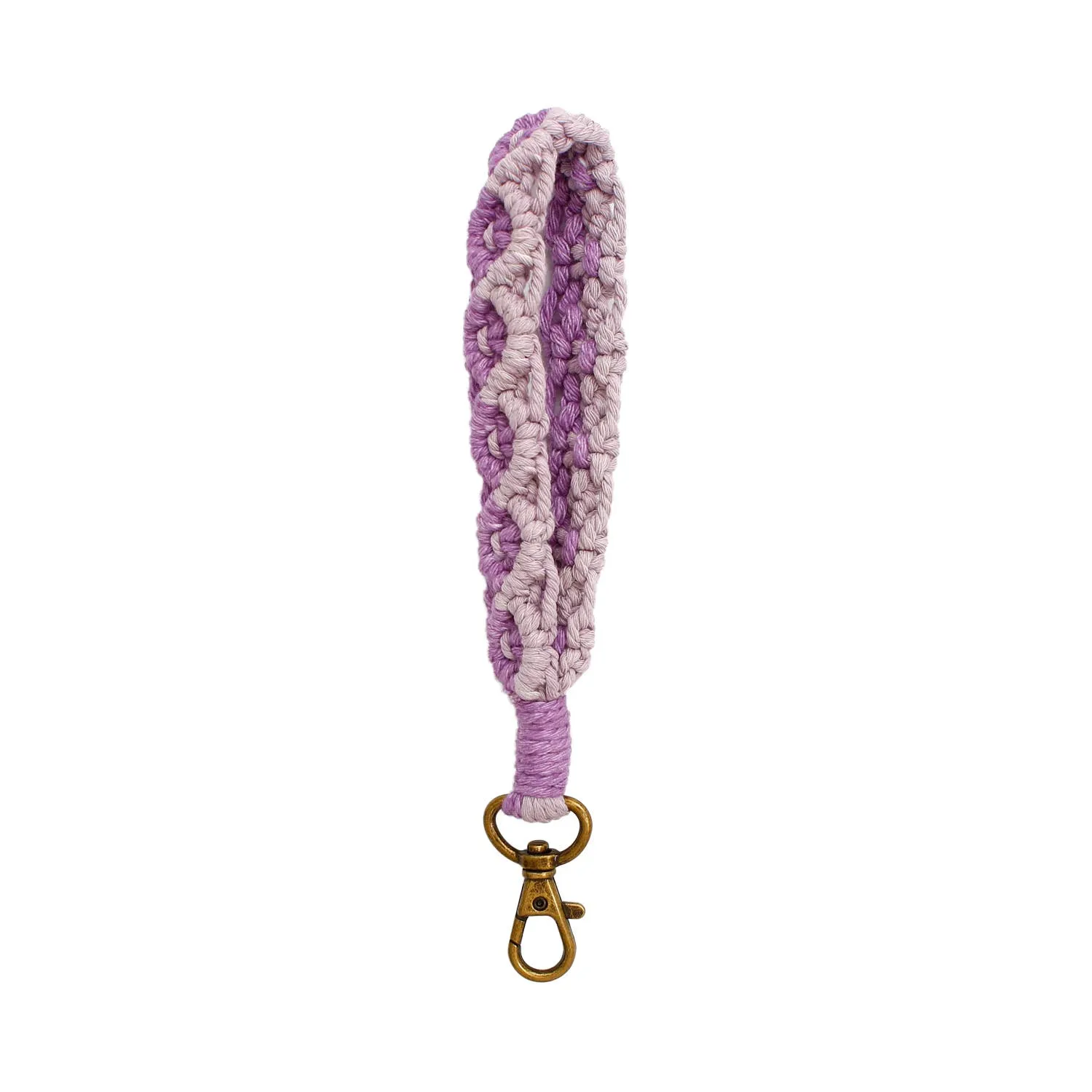 Macrame Two-Tone Braided Wristlet Keychain