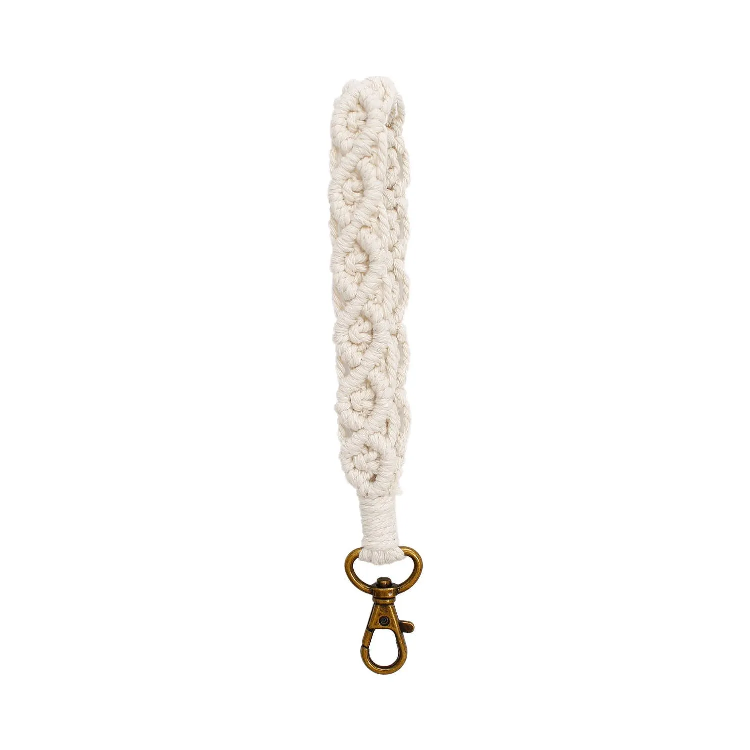Macrame Two-Tone Braided Wristlet Keychain