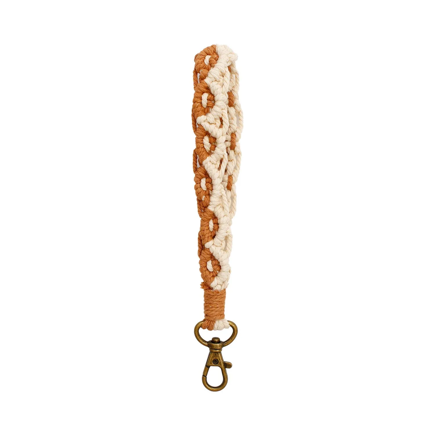Macrame Two-Tone Braided Wristlet Keychain