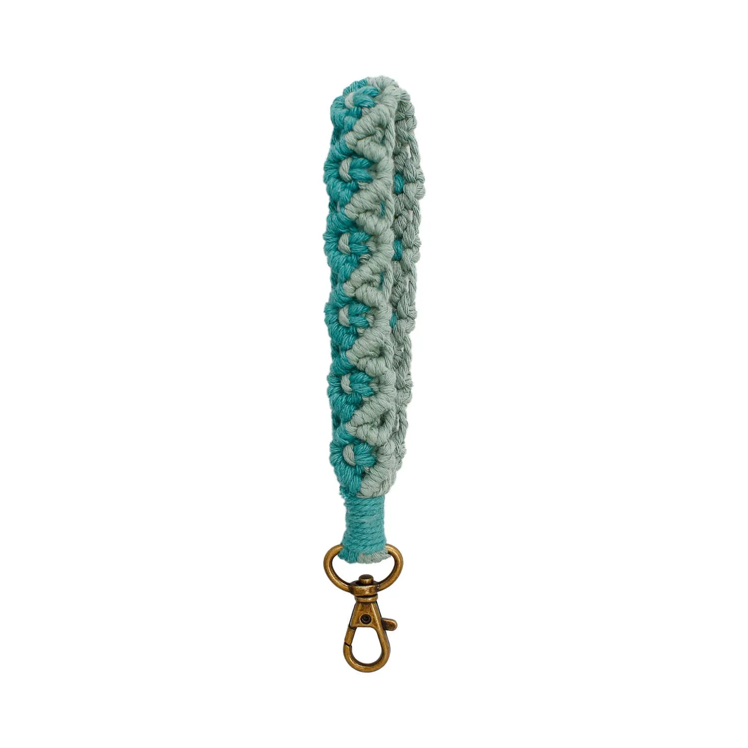 Macrame Two-Tone Braided Wristlet Keychain