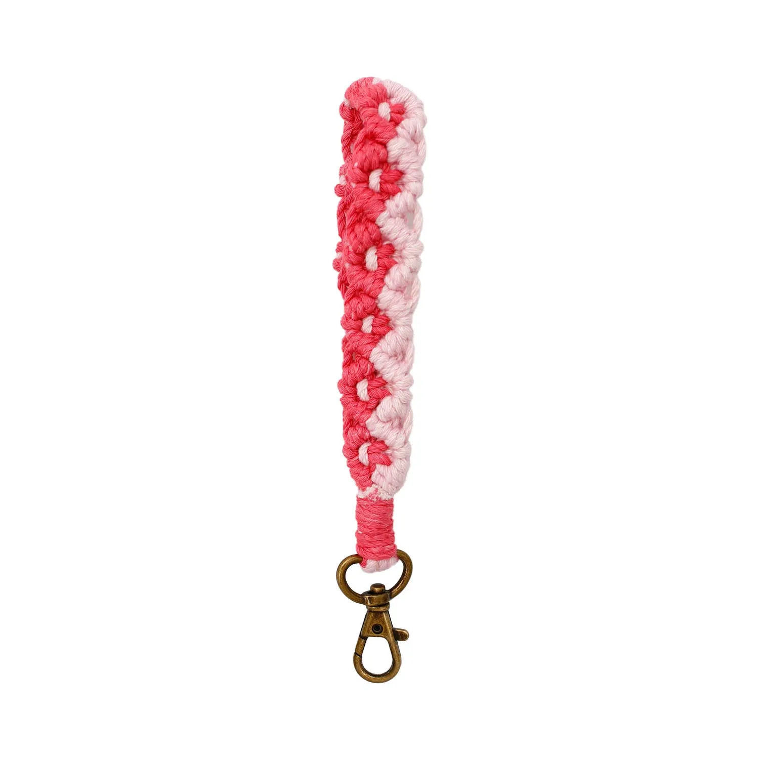 Macrame Two-Tone Braided Wristlet Keychain