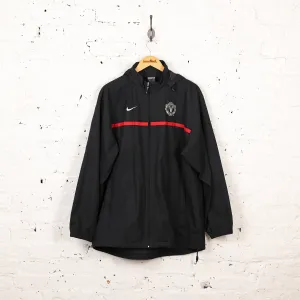 Manchester United Nike Rain Tracksuit Top Jacket - Black - L